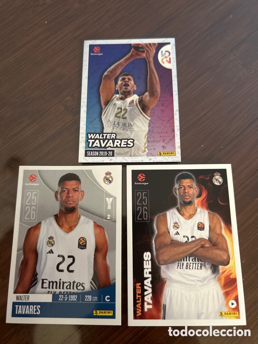 Coleccionismo deportivo: Walter Tavares 3 cromos Euroliga 25-26