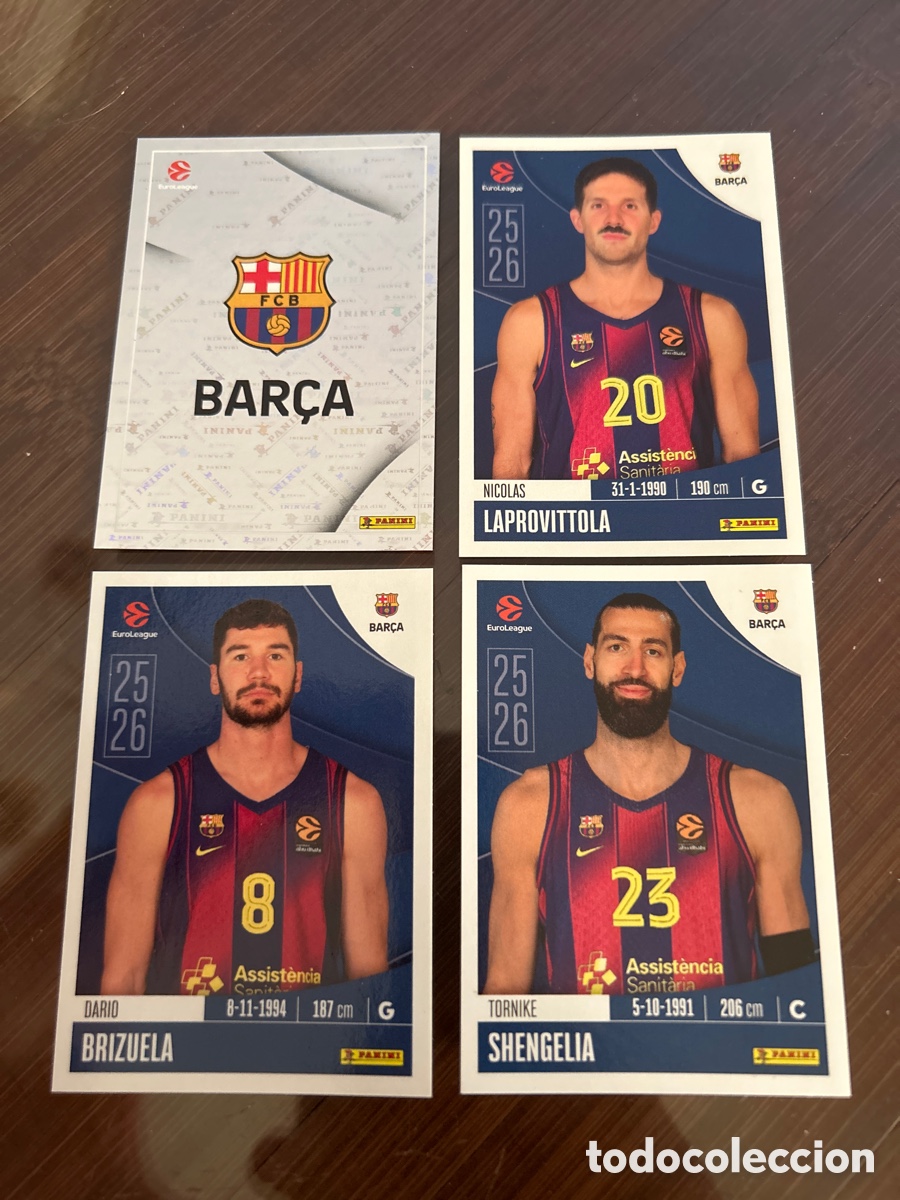 Coleccionismo deportivo: 4 cromos Euroliga Baloncesto Bar&ccedil;a 25/26