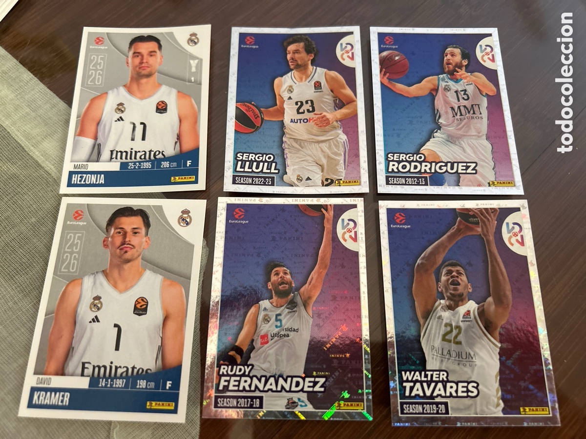 Coleccionismo deportivo: 6 cromos Euroliga Baloncesto 25/26 Real Madrid