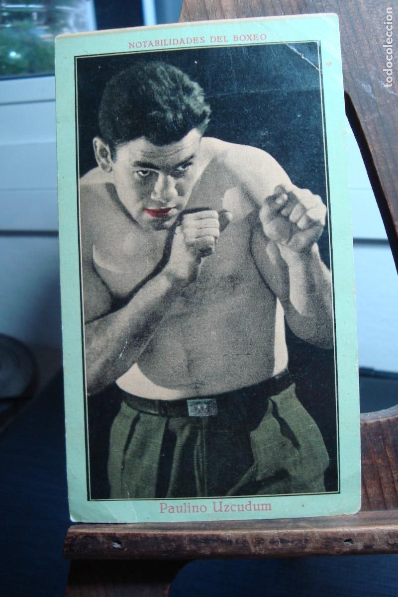 Coleccionismo deportivo: ANTIGUO CROMO BOXEO PAULINO UZCUDUM. CHOCOLATES EVARISTO JUNCOSA PA&Ntilde;ELLA. SERIE A N&ordm; 1.