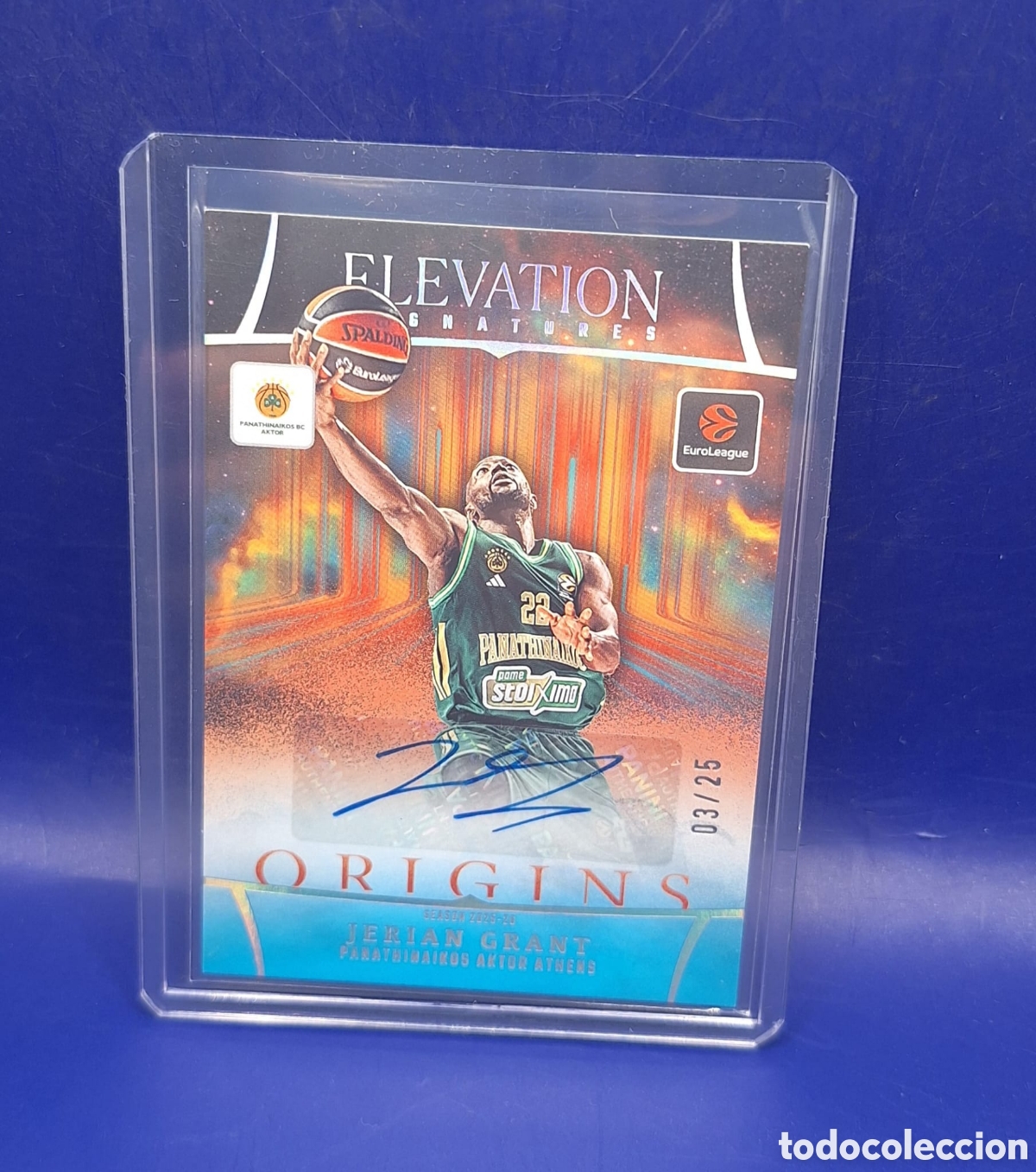 Coleccionismo deportivo: Jerian Grant Auto /25 - Elevation Signatures - Panini Origins Euroliga - Panathinaikos -