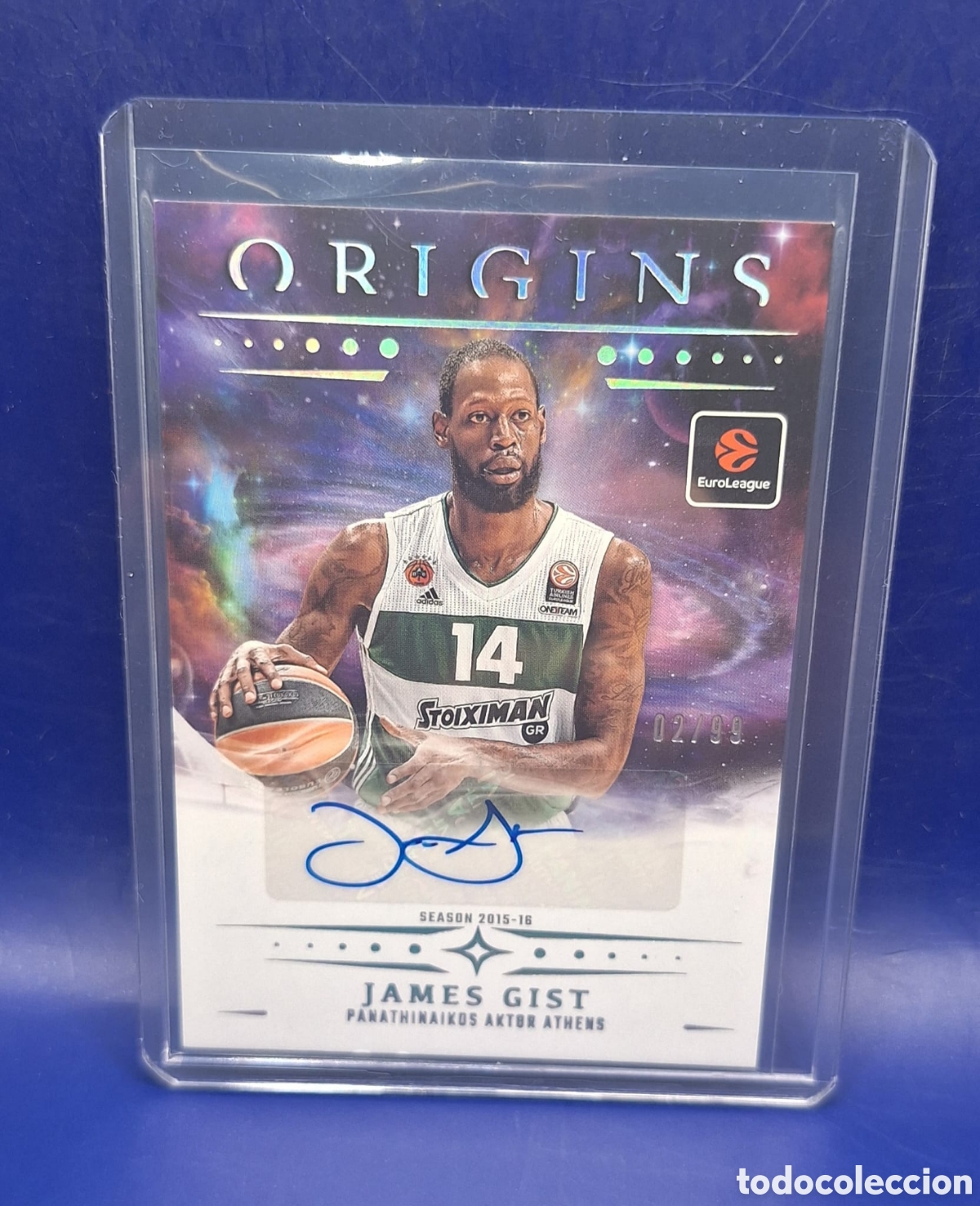 Coleccionismo deportivo: James Gist Auto /99 - Panini Origins Euroliga - Panathinaikos -