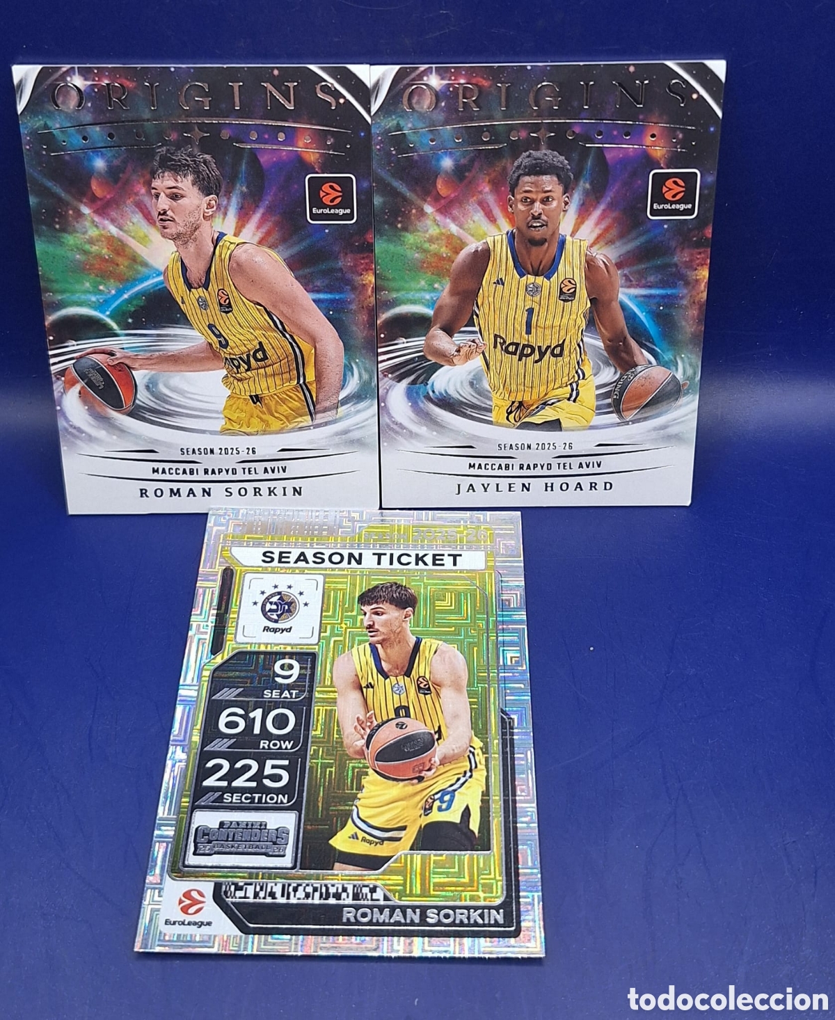 Coleccionismo deportivo: Jaylen Hoard - Roman Sorkin - Panini Origins y Contenders Euroliga - Maccabi Tel Aviv -