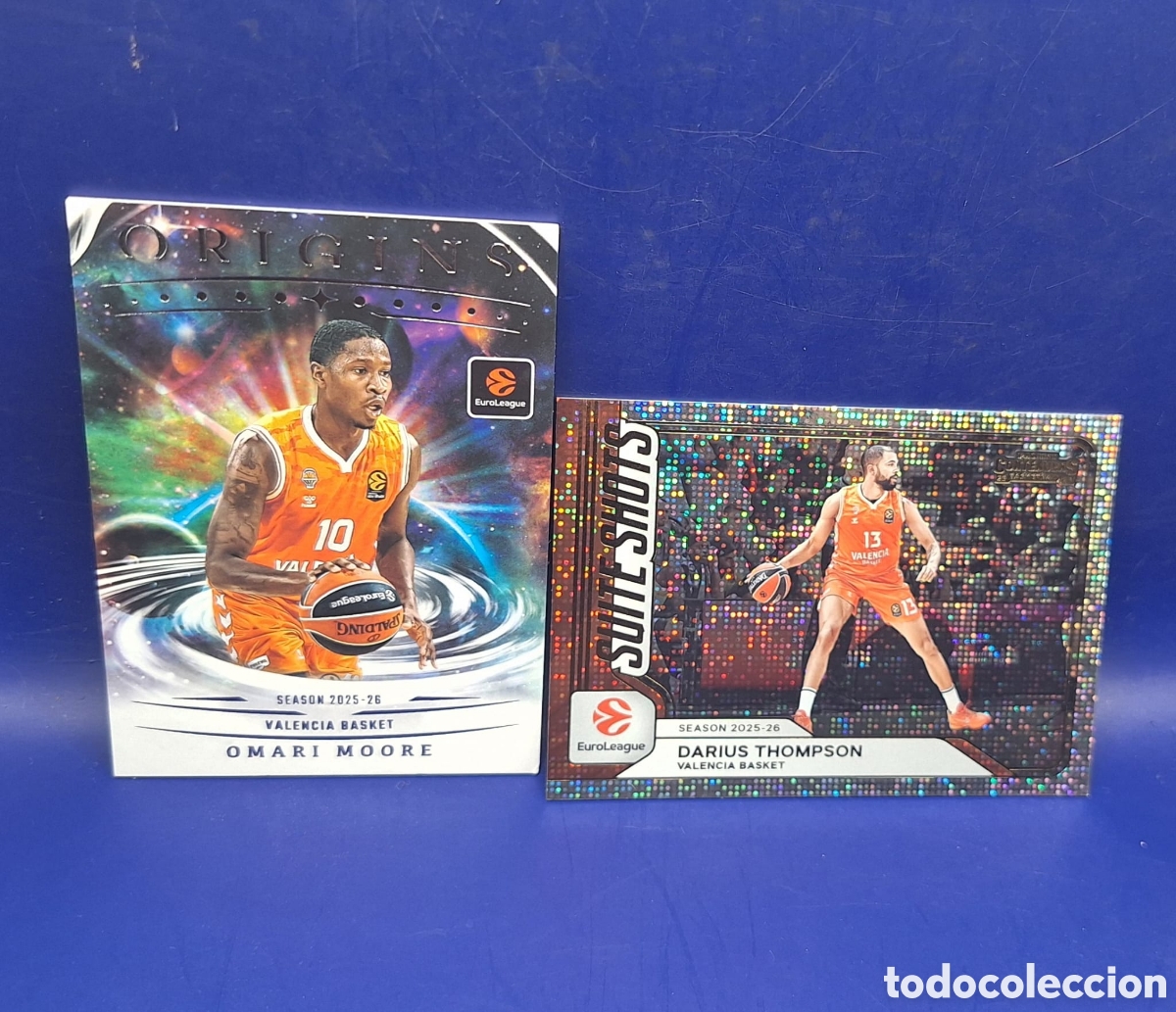 Coleccionismo deportivo: Omari Moore - Darius Thompson Suite Shots - Panini Origins y Contenders Euroliga - Valencia Basket -