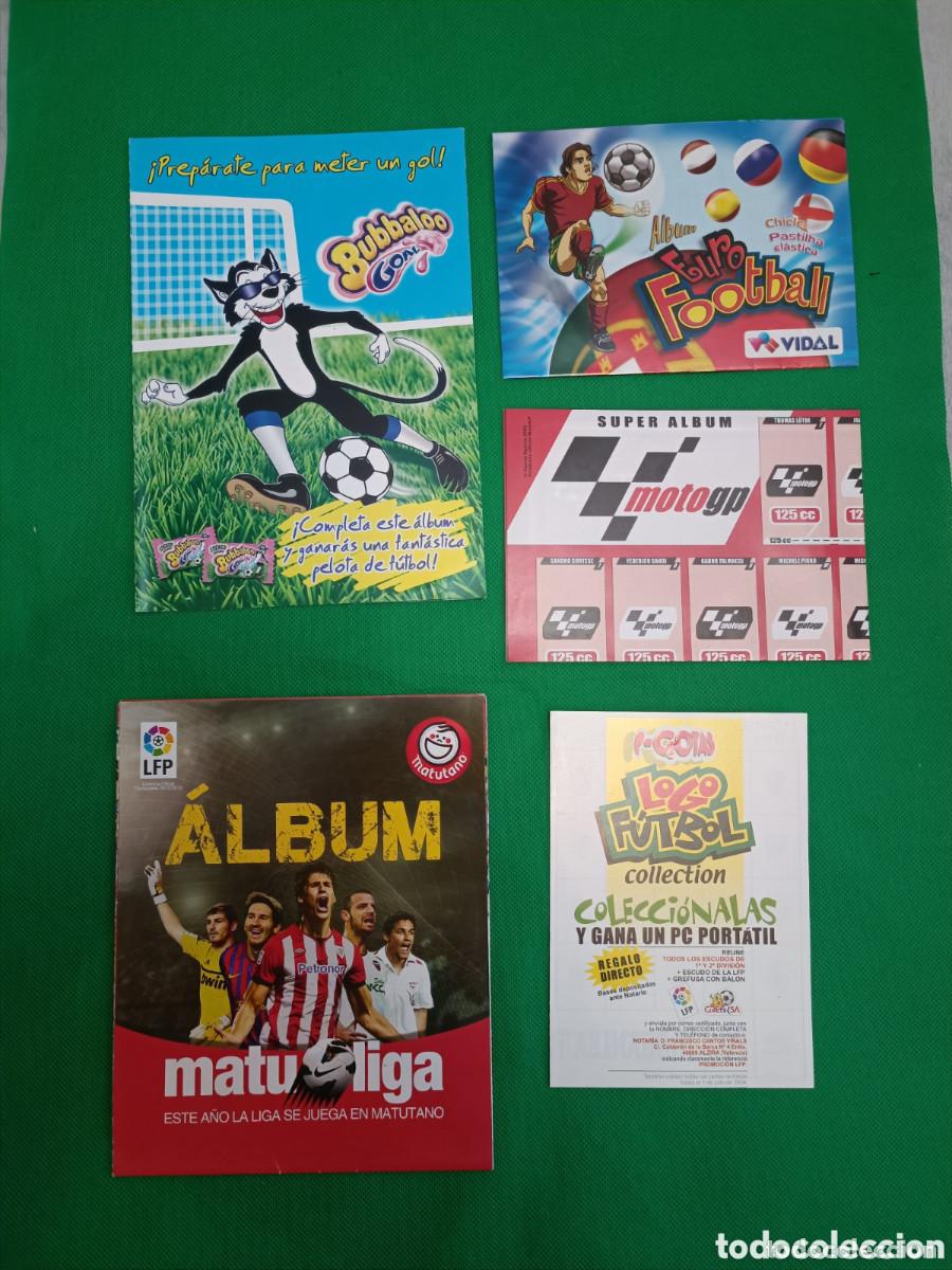 Coleccionismo deportivo: &Aacute;lbumes de chicles patatas y pipas de f&uacute;tbol y Moto GP plancha