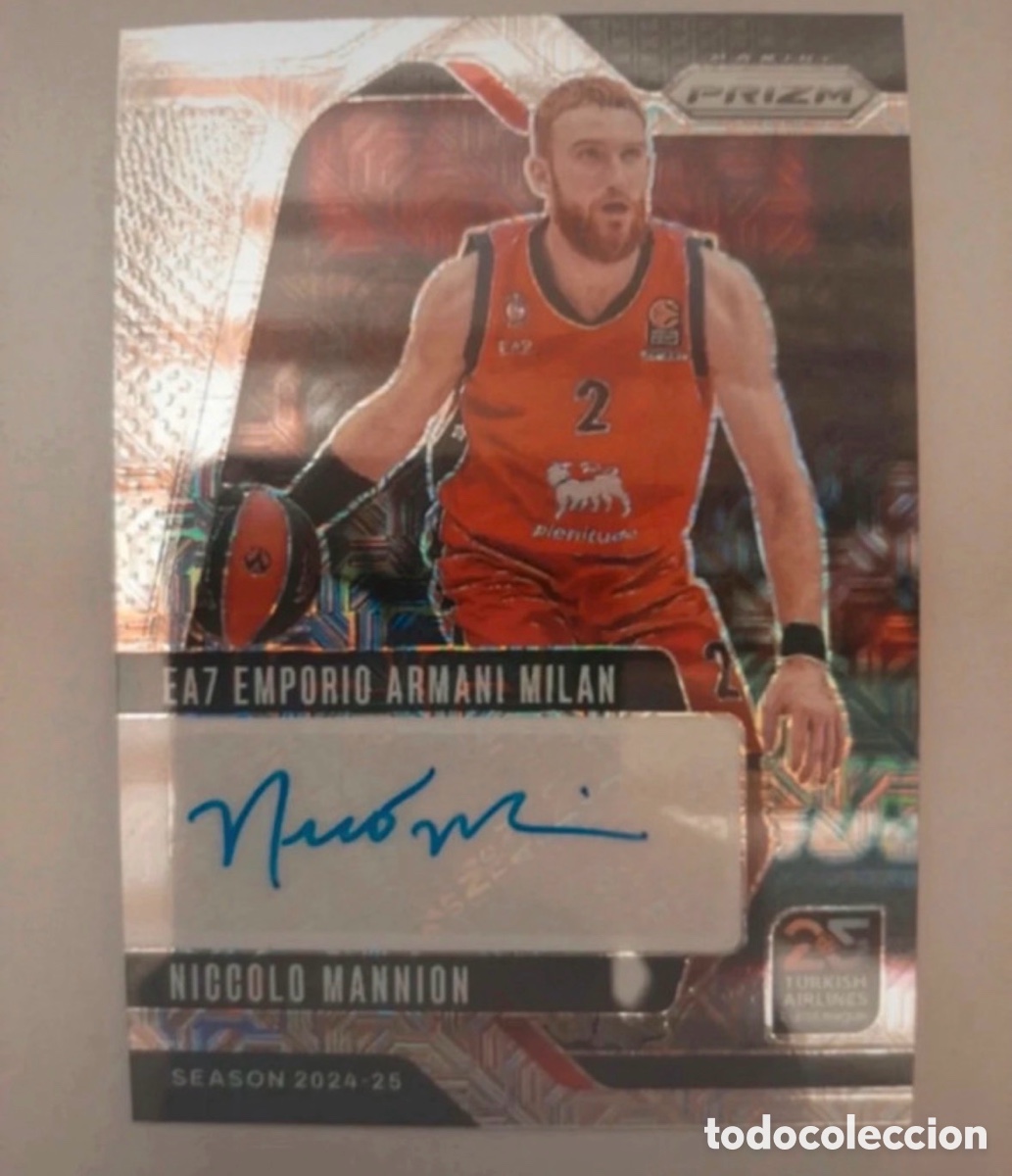Collectionnisme sportif: Niccolo Mannion panini prizm 2024-25 auto mojo 10/25