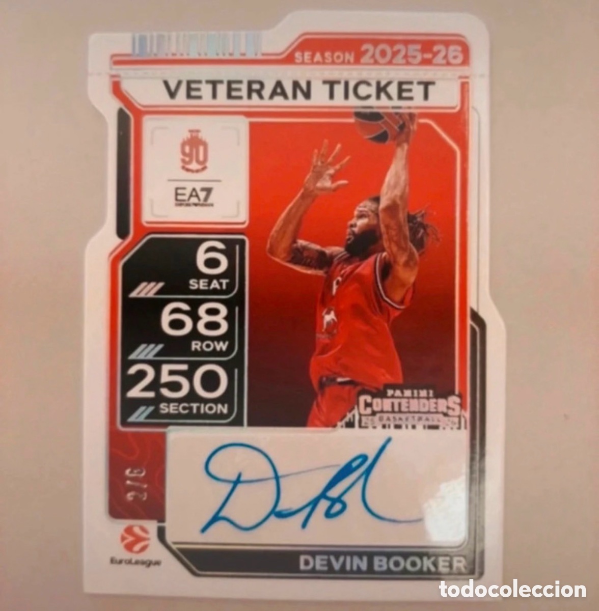 Coleccionismo deportivo: Devin Booker Panini contenders 2025-26 veteran ticket 2/6