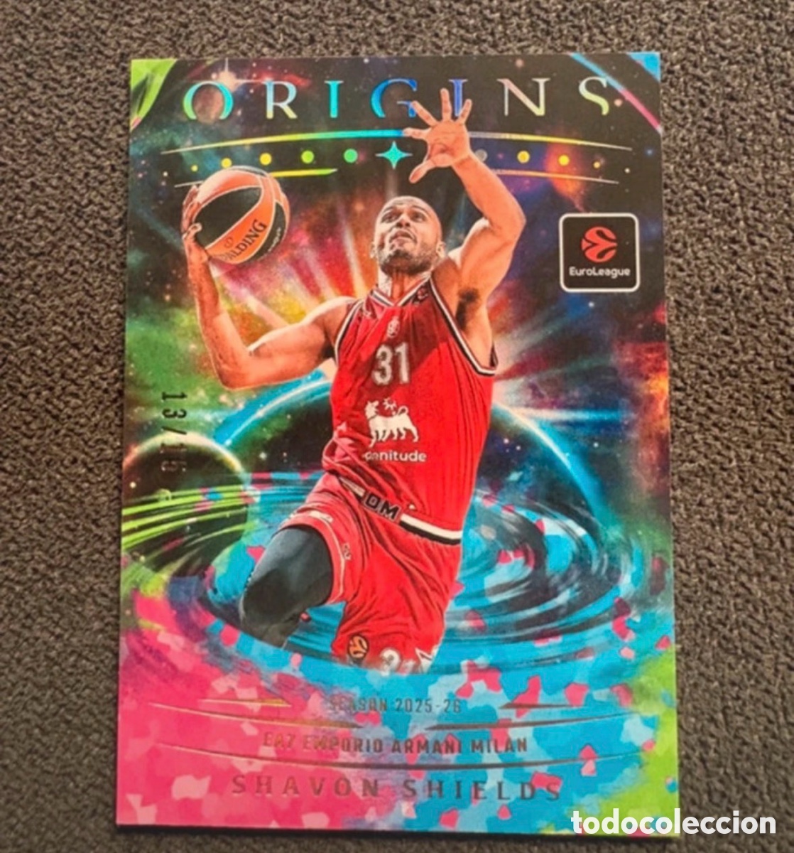Coleccionismo deportivo: Shavon Shields Origins 2025-26 Euroleague Panini 13/15