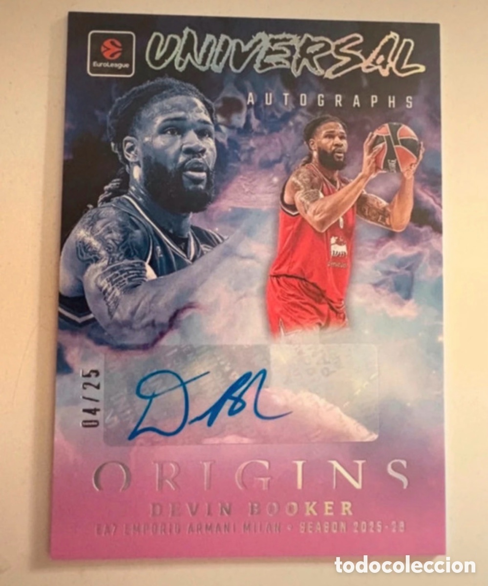 Coleccionismo deportivo: Devin Booker Origins universal autographs 2025-26 Euroleague Panini 4/25
