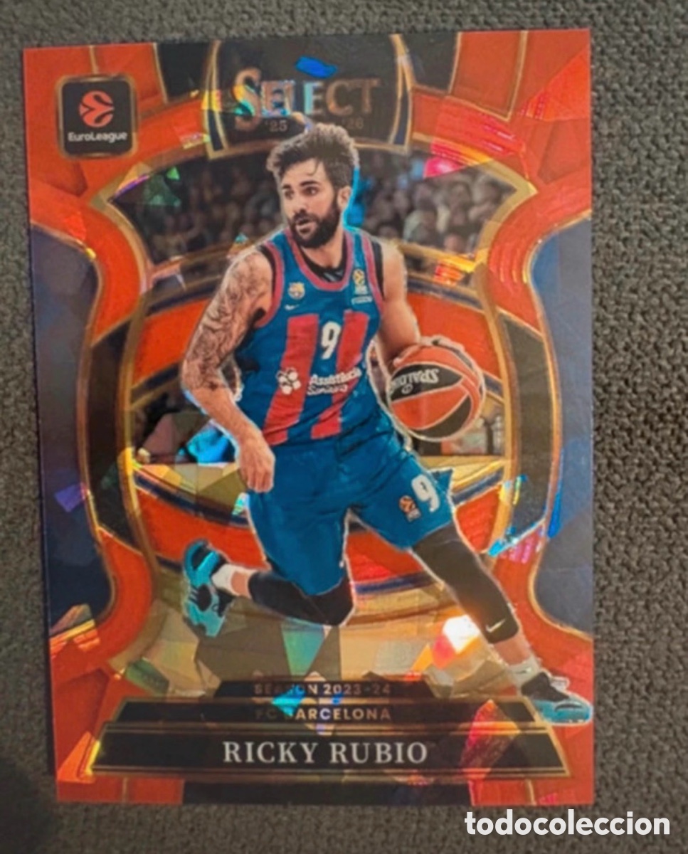 Coleccionismo deportivo: Ricky Rubio Concourse Select red Craced 25-26 Euroleague Panini