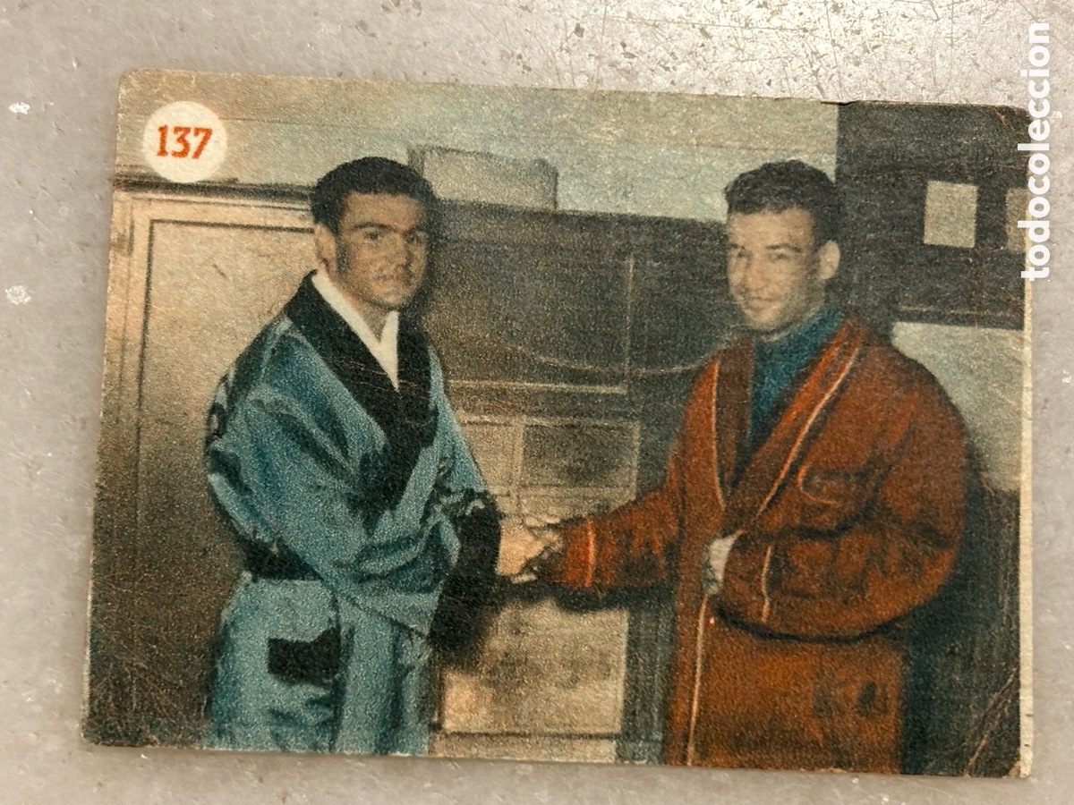 Coleccionismo deportivo: Cromo, boxeo Argote contra Orozco, &aacute;lbum escenas deportivas, 1953