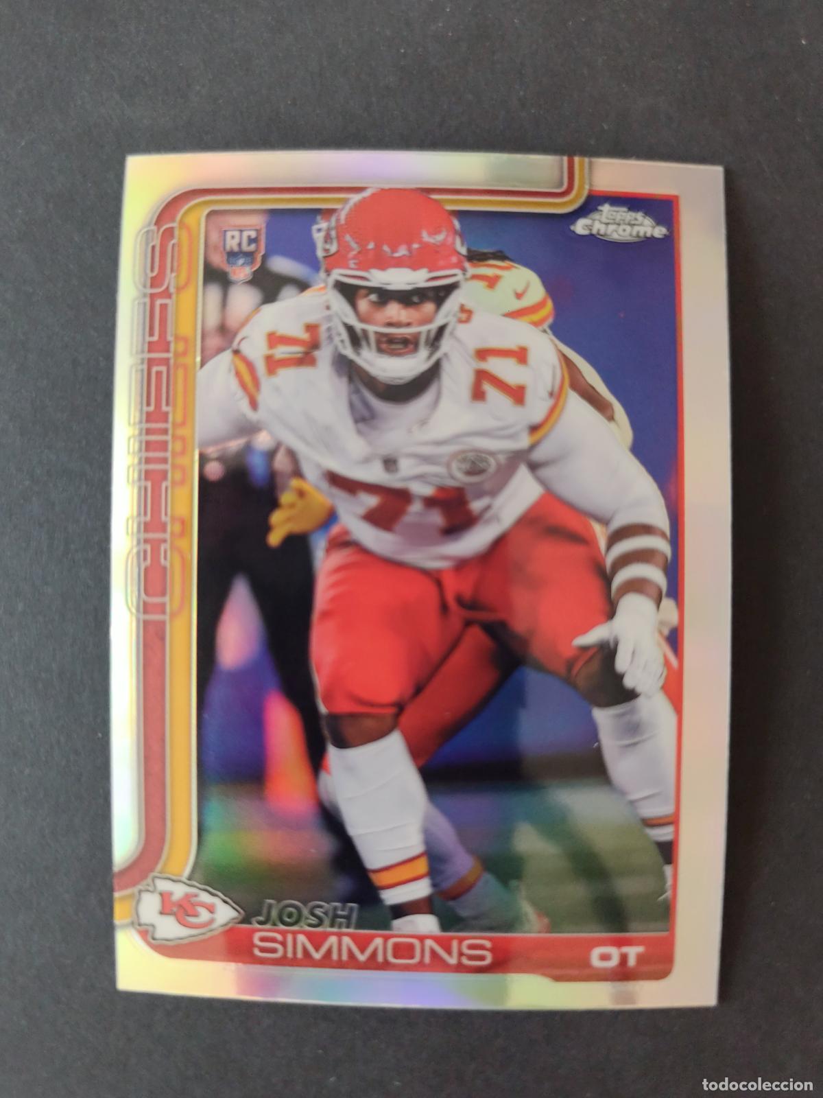 Coleccionismo deportivo: 304 JOSH SIMMONS KANSAS CITY CHIEFS ROOKIE REFRACTOR TOPPS NFL CHROME 2025 FUTBOL AMERICANO