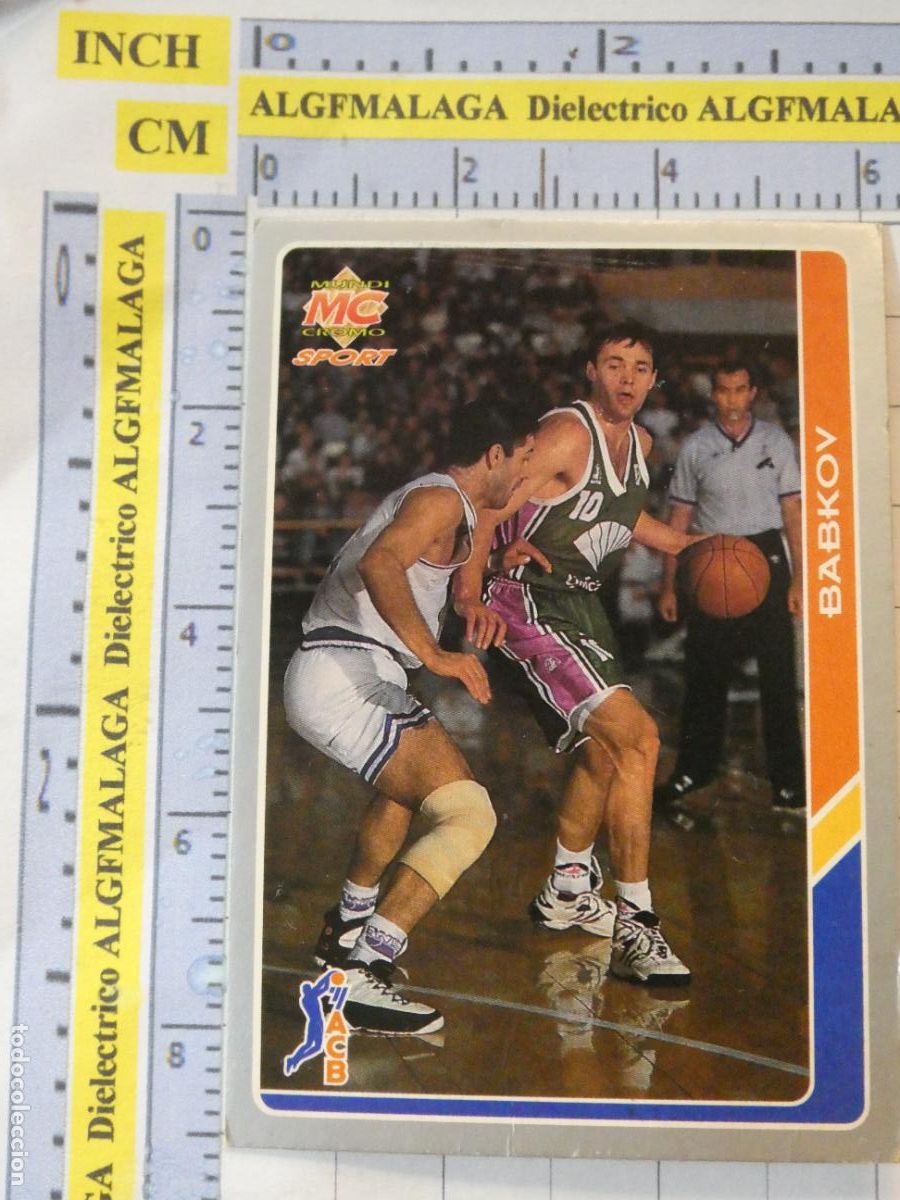 Sammelleidenschaft Sport: CROMO TARJETA DE BALONCESTO. 123 SERGEI BABKOV UNICAJA M&Aacute;LAGA ACB95 ACB 95 1995. MUNDI CROMO.