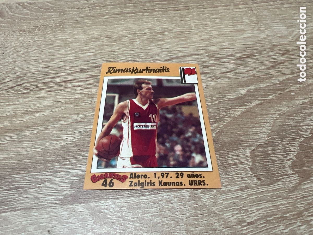 Coleccionismo deportivo: 1989 RIMAS KURTINAITIS N&ordm; 46 GIGANTES BASKET SIN PEGAR