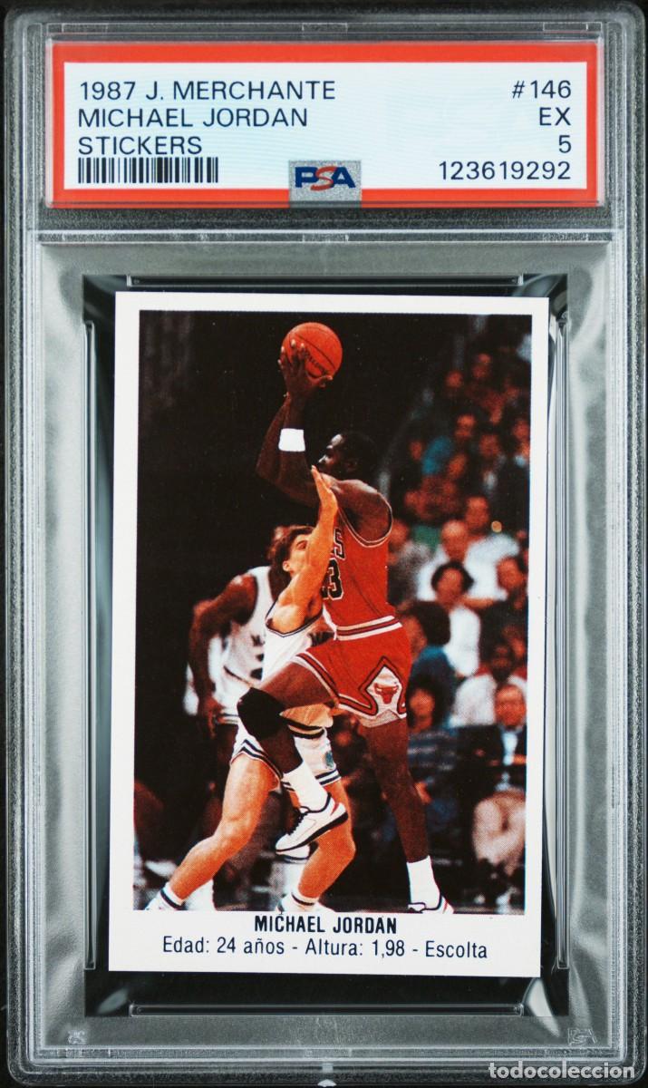 Coleccionismo deportivo: Michael Jordan Rara #146 J.Merchante Stickers 1987 Converse PSA 5 EX