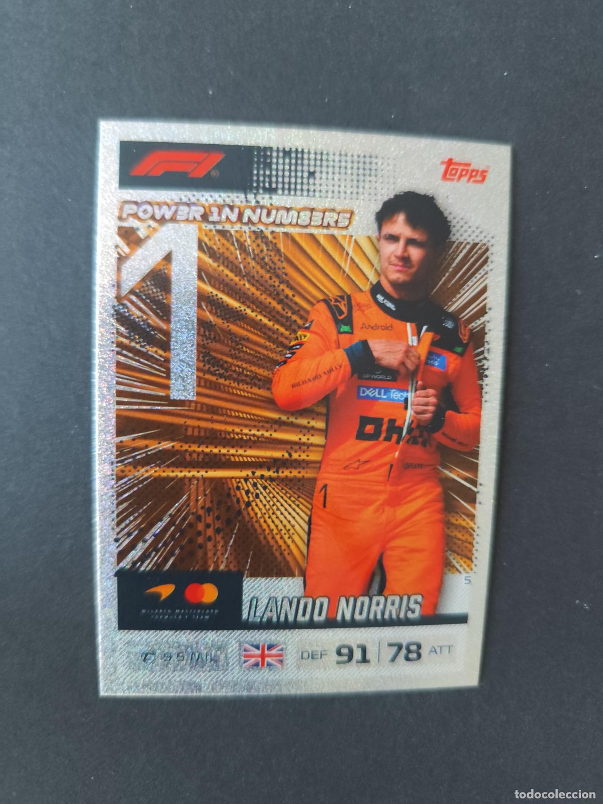 Coleccionismo deportivo: 5 LANDO NORRIS MCLAREN POWER IN NUMBERS F&Oacute;RMULA 1 F1 TURBO ATTAX 2026 TOPPS