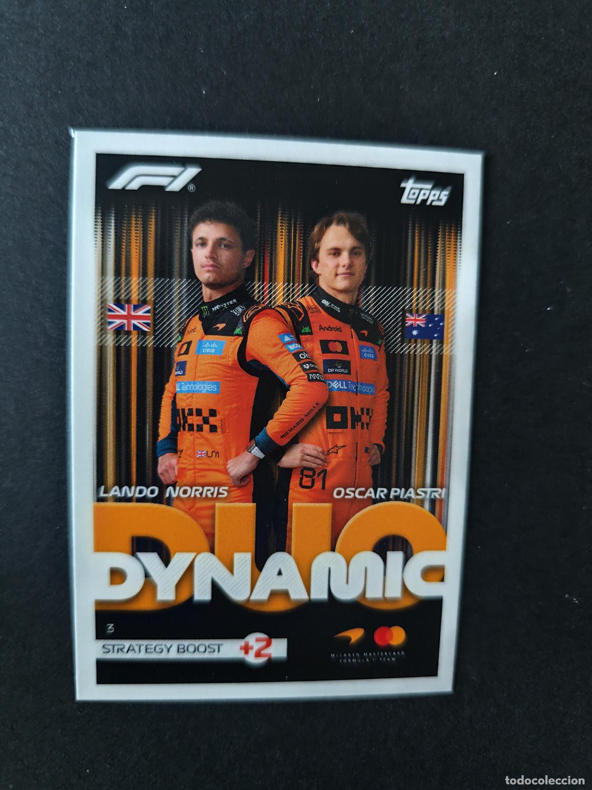 Coleccionismo deportivo: 3 LANDO NORRIS & OSCAR PIASTRI MCLAREN DYNAMIC DUOS F&Oacute;RMULA 1 F1 TURBO ATTAX 2026 TOPPS