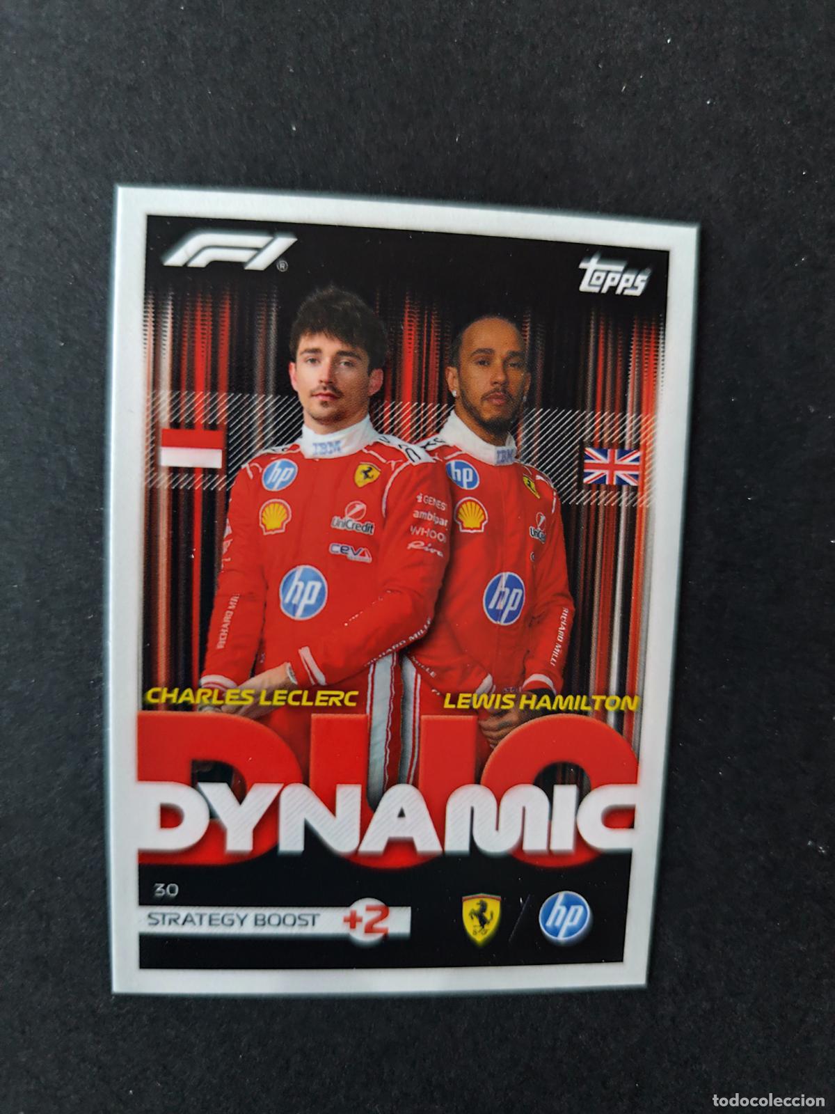 Coleccionismo deportivo: 30 CHARLES LECLERC & LEWIS HAMILTON FERRARI DYNAMIC DUOS F&Oacute;RMULA 1 F1 TURBO ATTAX 2026 TOPPS