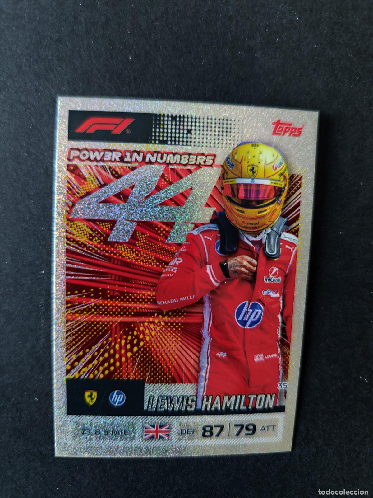 Coleccionismo deportivo: 35 LEWIS HAMILTON FERRARI POWER IN NUMBERS F&Oacute;RMULA 1 F1 TURBO ATTAX 2026 TOPPS