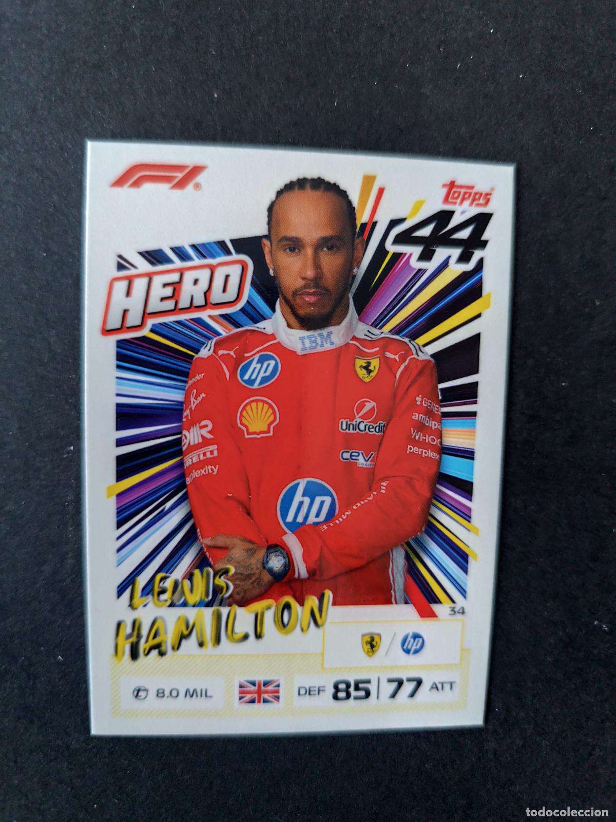 Coleccionismo deportivo: 34 LEWIS HAMILTON FERRARI HERO F&Oacute;RMULA 1 F1 TURBO ATTAX 2026 TOPPS