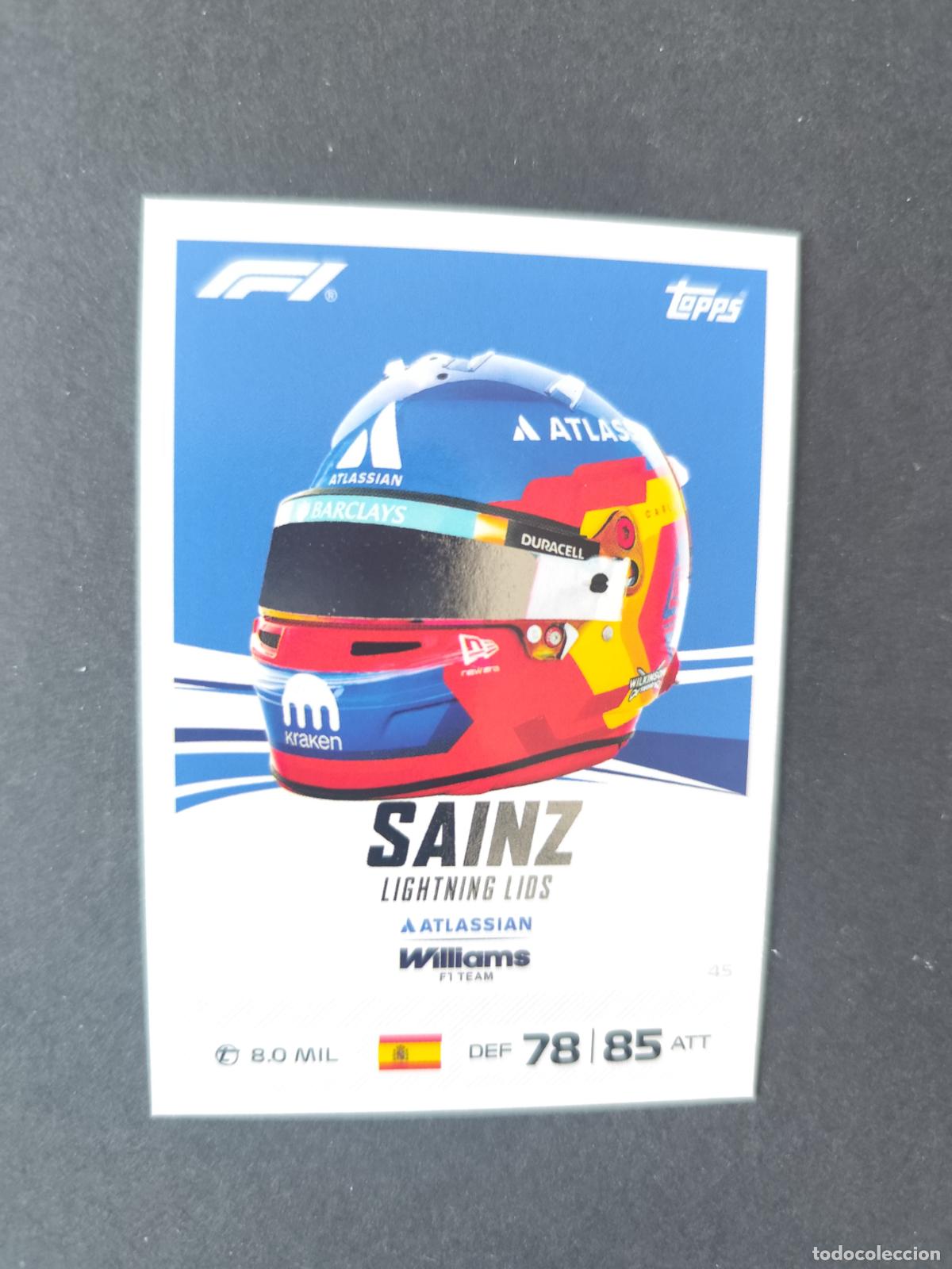 Coleccionismo deportivo: 45 CARLOS SAINZ WILLIAMS LIGHTNING LIDS F&Oacute;RMULA 1 F1 TURBO ATTAX 2026 TOPPS