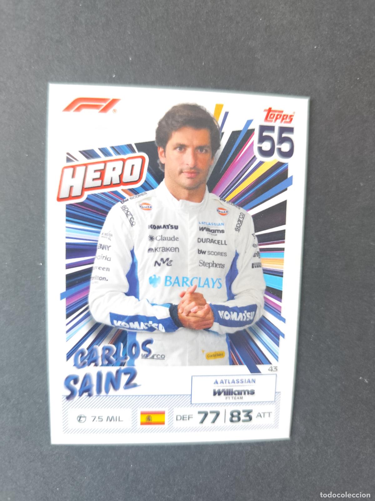 Coleccionismo deportivo: 43 CARLOS SAINZ WILLIAMS HERO F&Oacute;RMULA 1 F1 TURBO ATTAX 2026 TOPPS