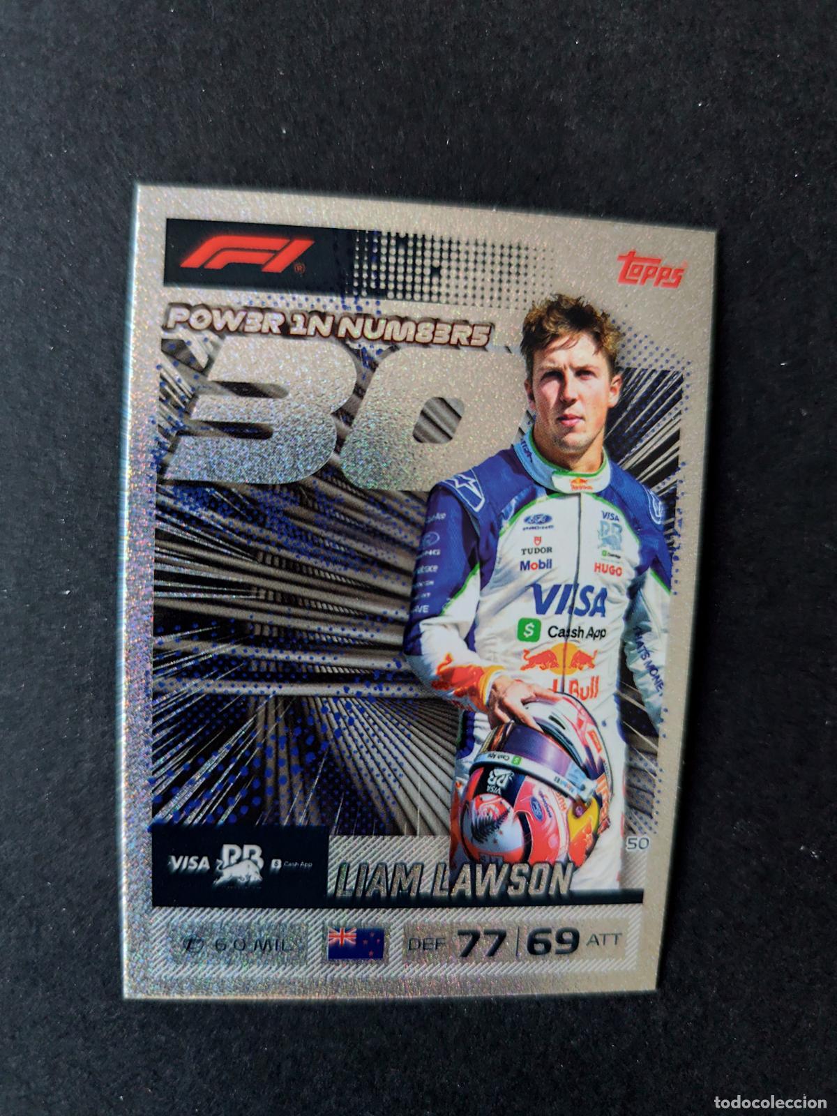 Coleccionismo deportivo: 50 LIAM LAWSON RACING BULLS POWER IN NUMBERS F&Oacute;RMULA 1 F1 TURBO ATTAX 2026 TOPPS