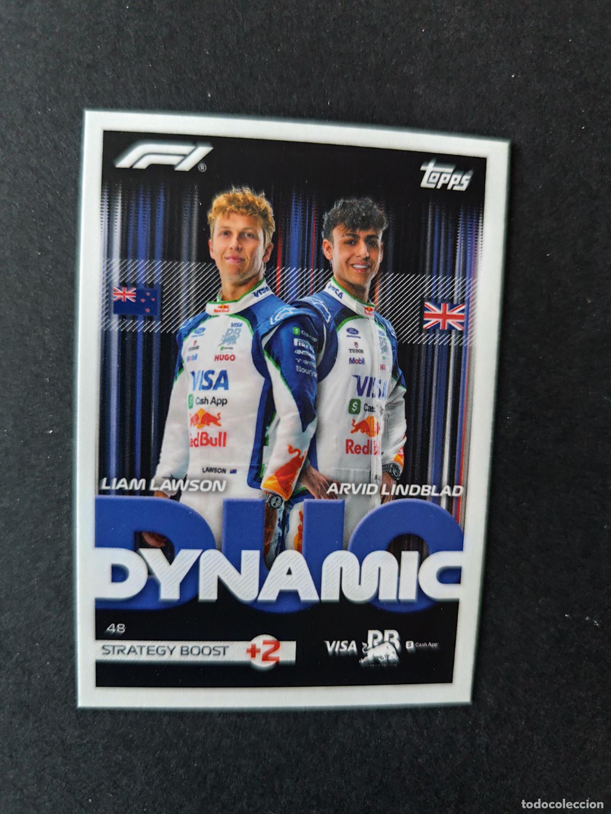 Coleccionismo deportivo: 48 LIAM LAWSON & ARVID LINDBLAD RACING BULLS DYNAMIC DUOS F&Oacute;RMULA 1 F1 TURBO ATTAX 2026 TOPPS