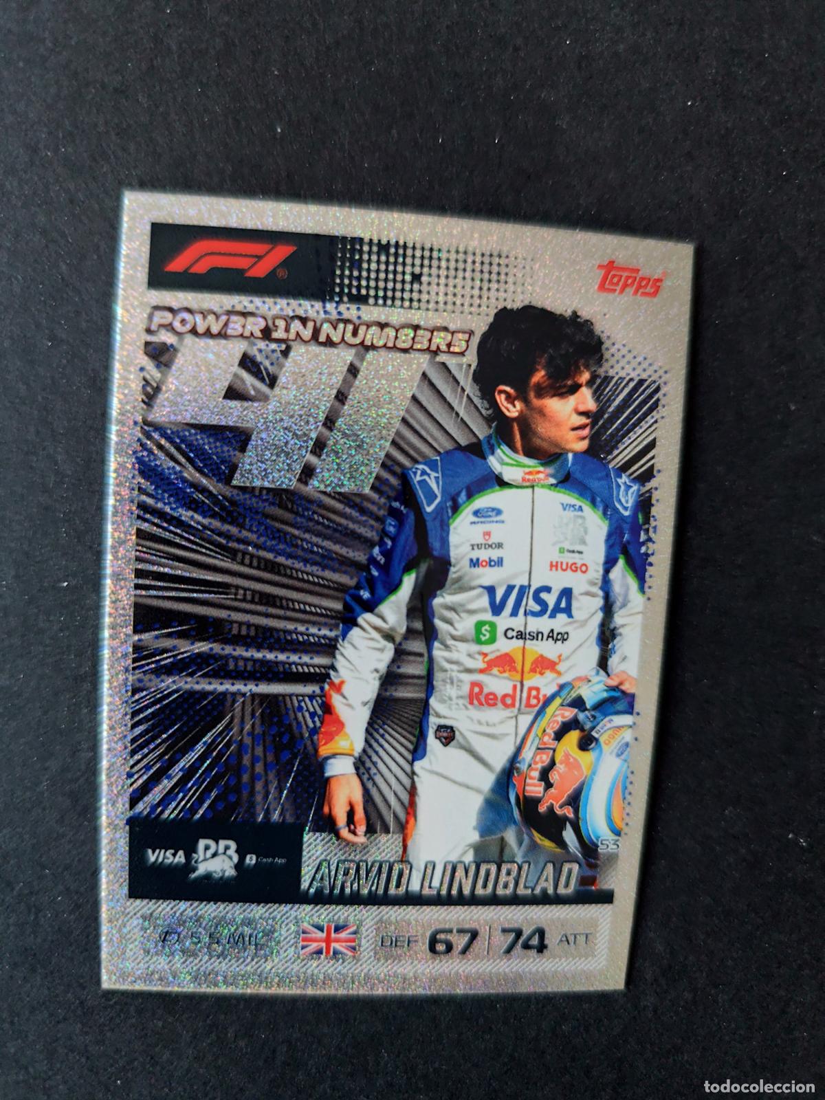 Coleccionismo deportivo: 53 ARVID LINDBLAD RACING BULLS POWER IN NUMBERS F&Oacute;RMULA 1 F1 TURBO ATTAX 2026 TOPPS