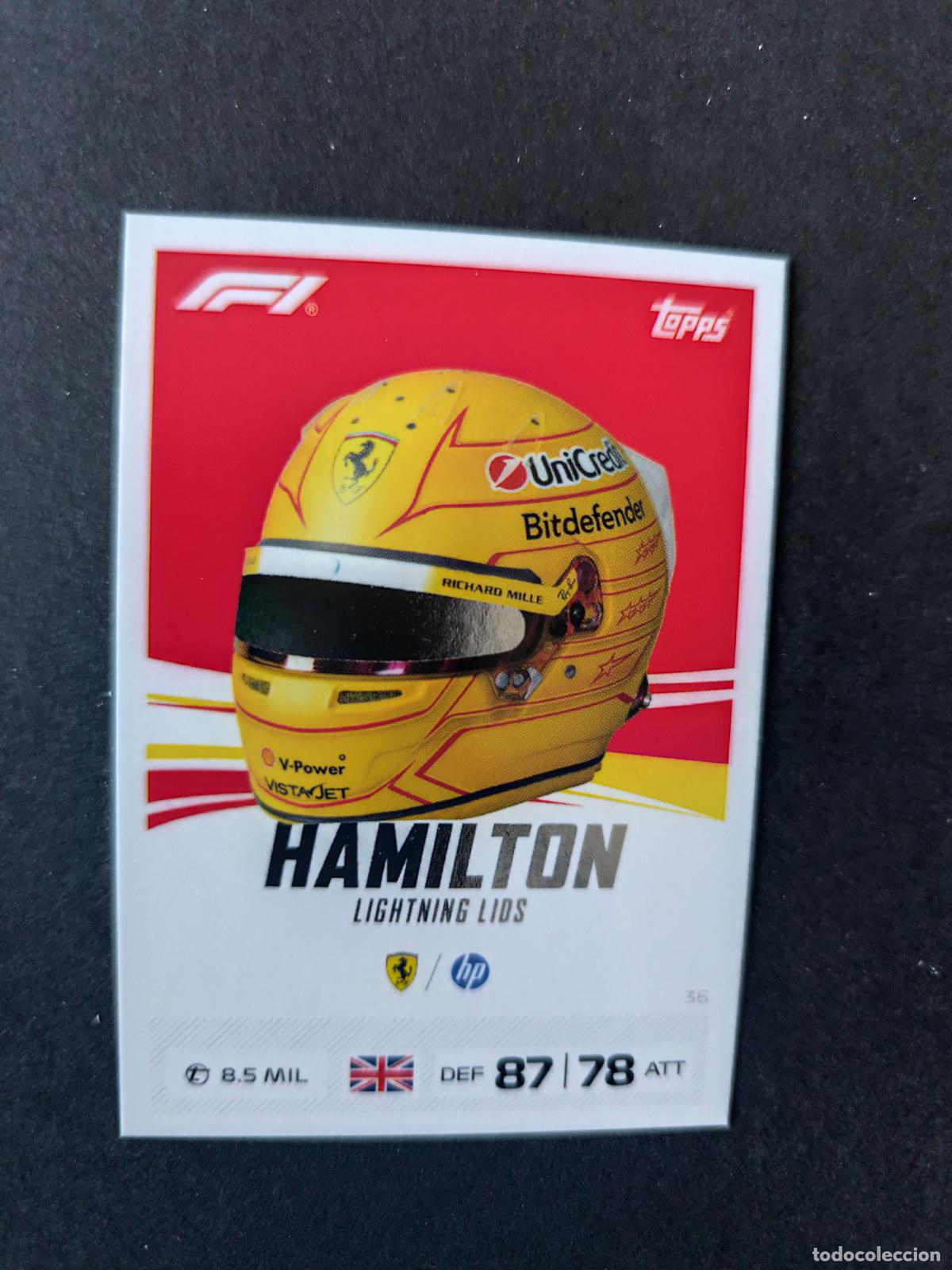 Coleccionismo deportivo: 36 LEWIS HAMILTON FERRARI LIGHTNING LIDS F&Oacute;RMULA 1 F1 TURBO ATTAX 2026 TOPPS