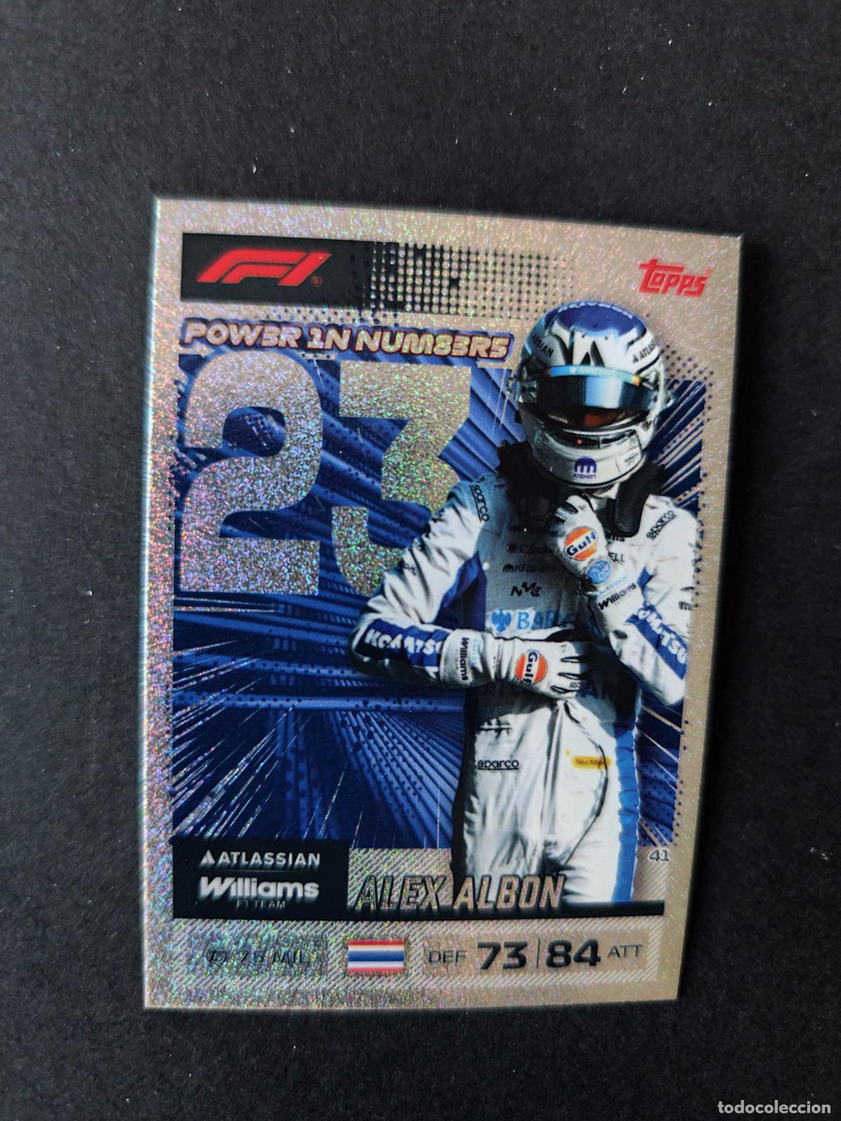 Coleccionismo deportivo: 41 ALEX ALBON WILLIAMS POWER IN NUMBERS F&Oacute;RMULA 1 F1 TURBO ATTAX 2026 TOPPS