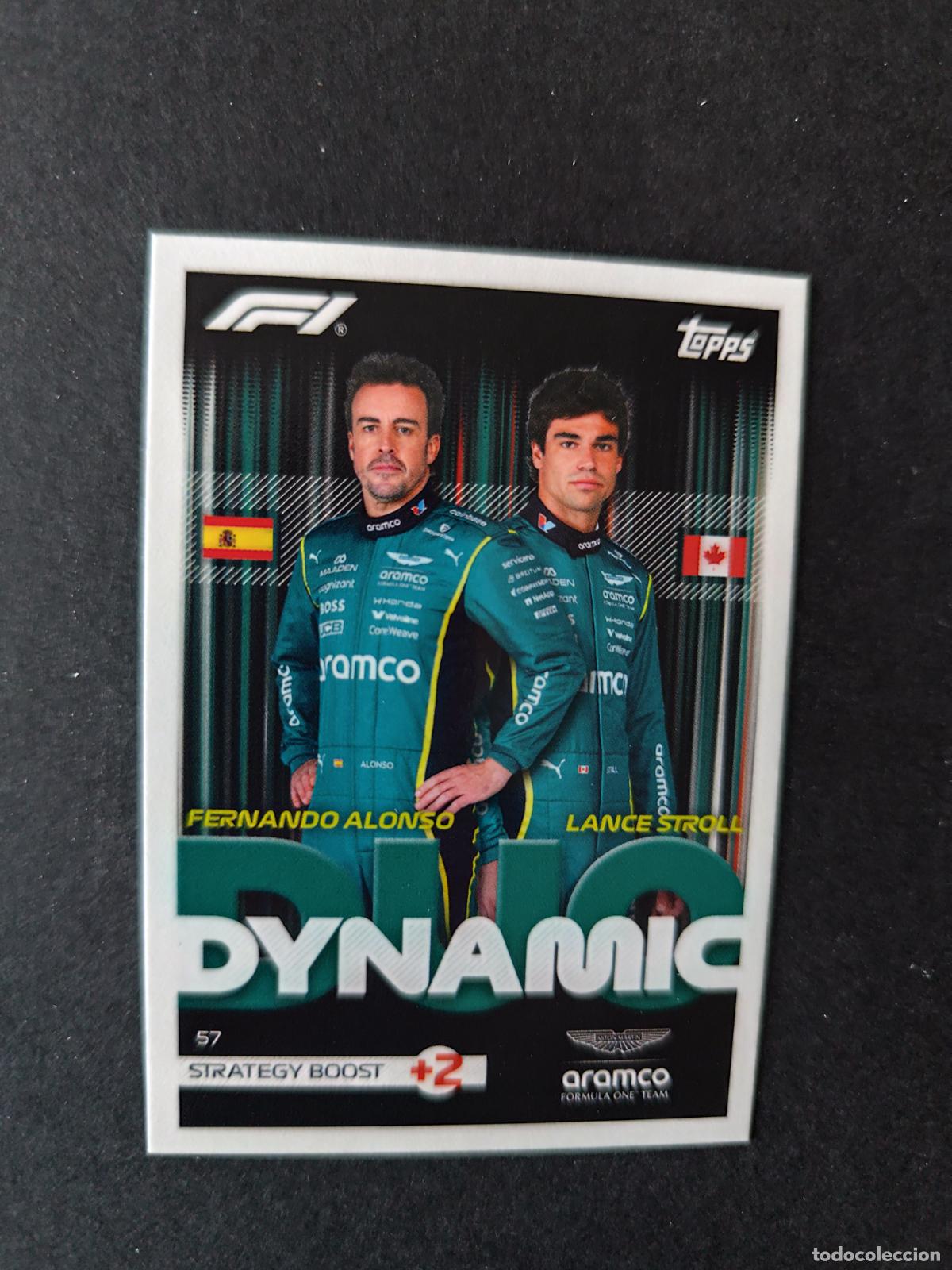 Coleccionismo deportivo: 57 FERNANDO ALONSO & LANCE STROLL ASTON MARTIN DYNAMIC DUOS F&Oacute;RMULA 1 F1 TURBO ATTAX 2026 TOPPS