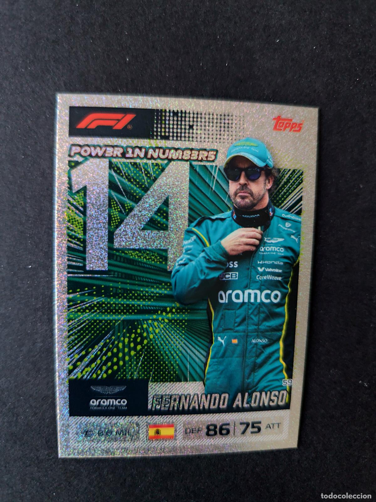 Coleccionismo deportivo: 59 FERNANDO ALONSO ASTON MARTIN POWER IN NUMBERS F&Oacute;RMULA 1 F1 TURBO ATTAX 2026 TOPPS