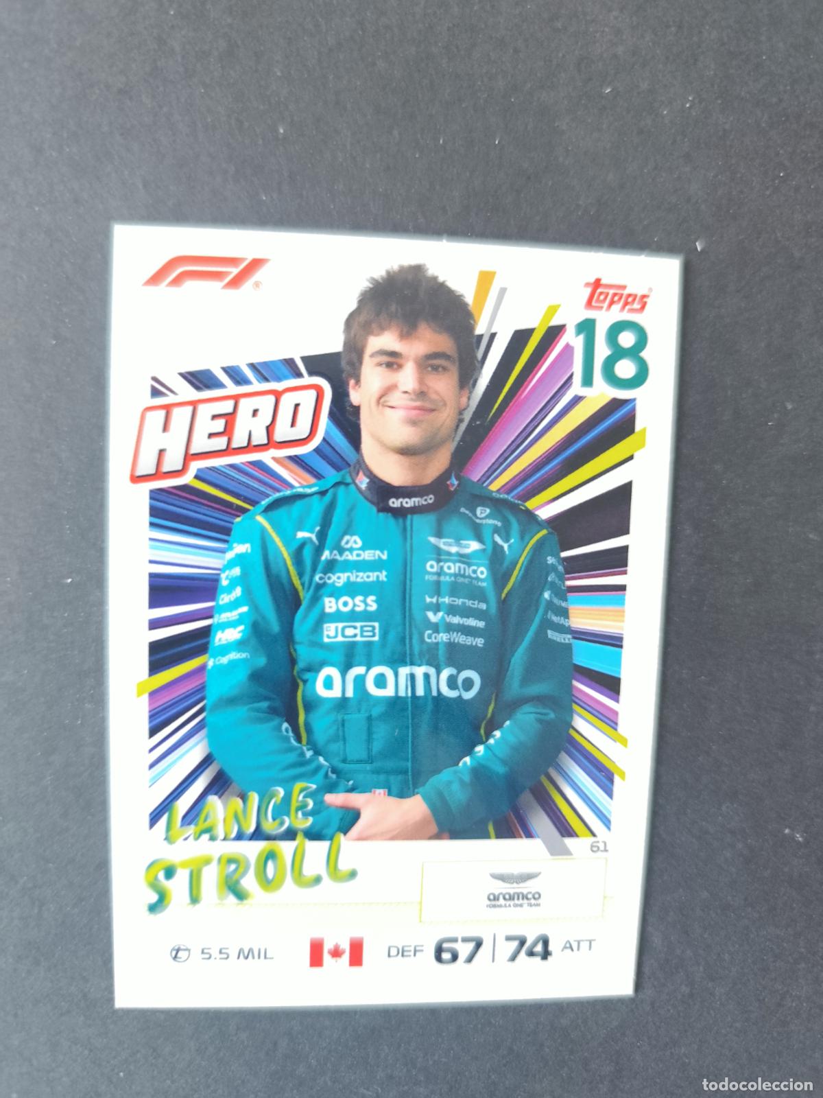 Coleccionismo deportivo: 61 LANCE STROLL ASTON MARTIN HERO F&Oacute;RMULA 1 F1 TURBO ATTAX 2026 TOPPS