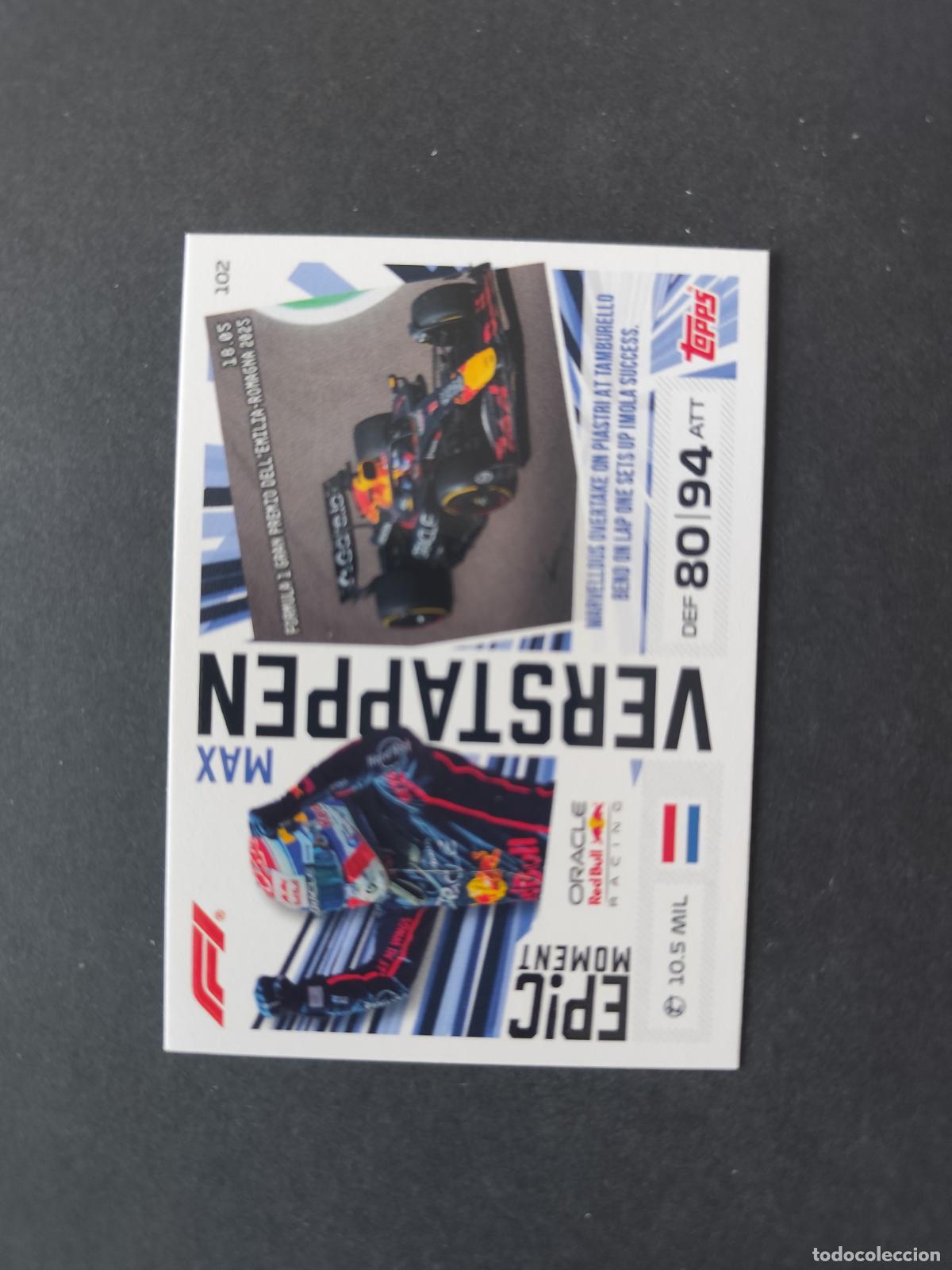Collezionismo sportivo: 102 MAX VERSTAPPEN RED BULL EPIC MOMENTS F&Oacute;RMULA 1 F1 TURBO ATTAX 2026 TOPPS