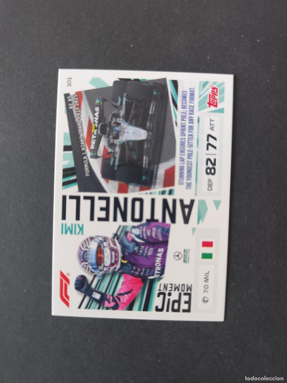 Colecionismo desportivo: 101 KIMI ANTONELLI MERCEDES EPIC MOMENTS F&Oacute;RMULA 1 F1 TURBO ATTAX 2026 TOPPS