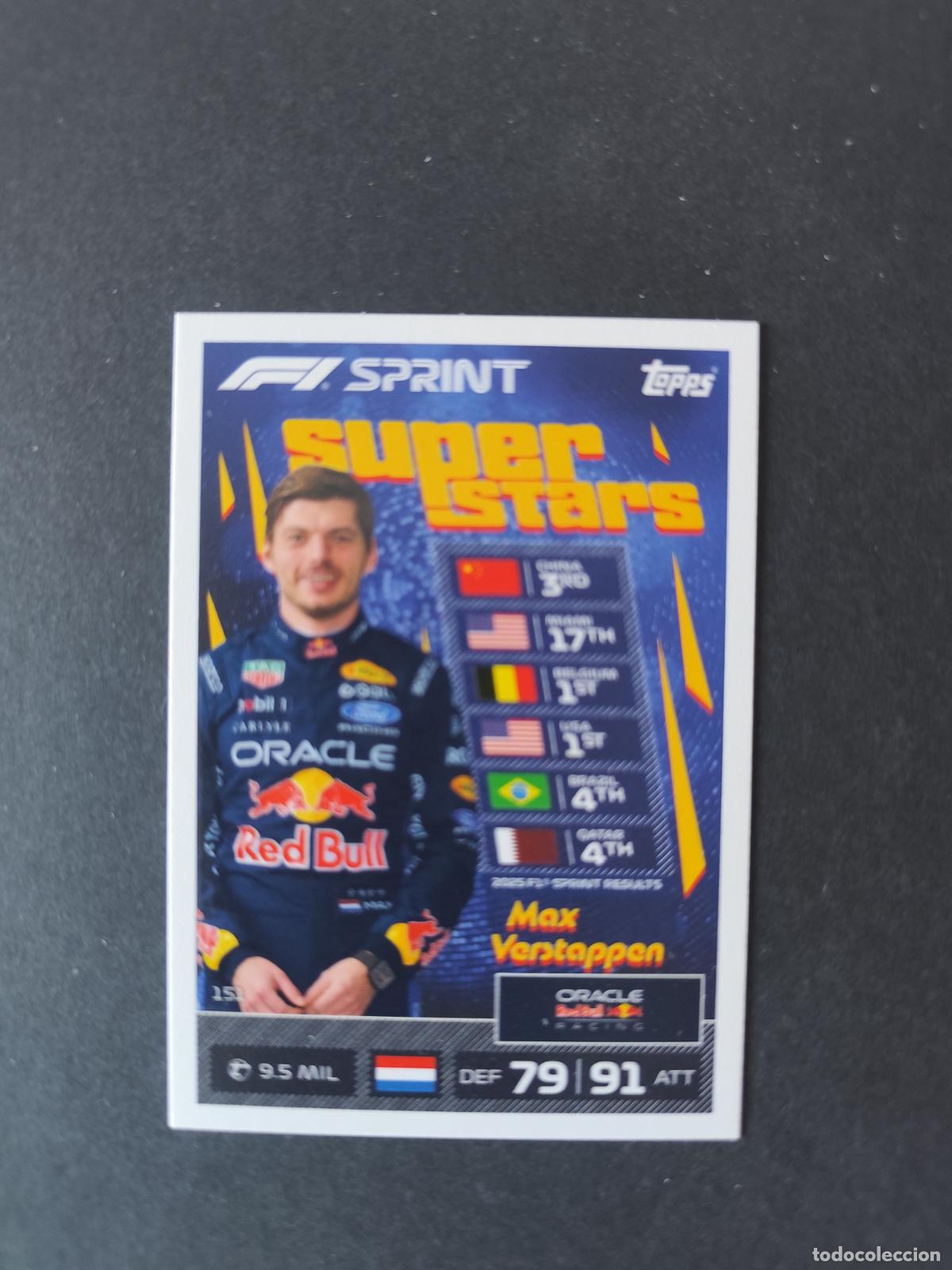Colecionismo desportivo: 151 MAX VERSTAPPEN RED BULL SPRINT SUPERSTARS F&Oacute;RMULA 1 F1 TURBO ATTAX 2026 TOPPS