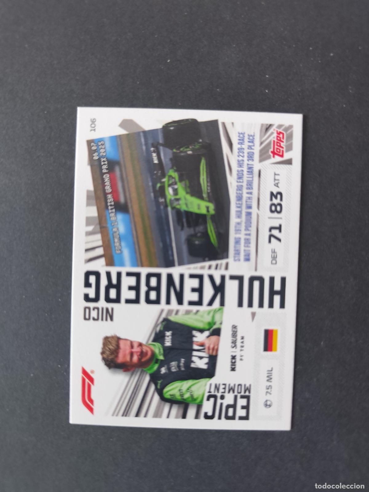 Colecionismo desportivo: 106 NICO HULKENBERG SAUBER EPIC MOMENTS F&Oacute;RMULA 1 F1 TURBO ATTAX 2026 TOPPS