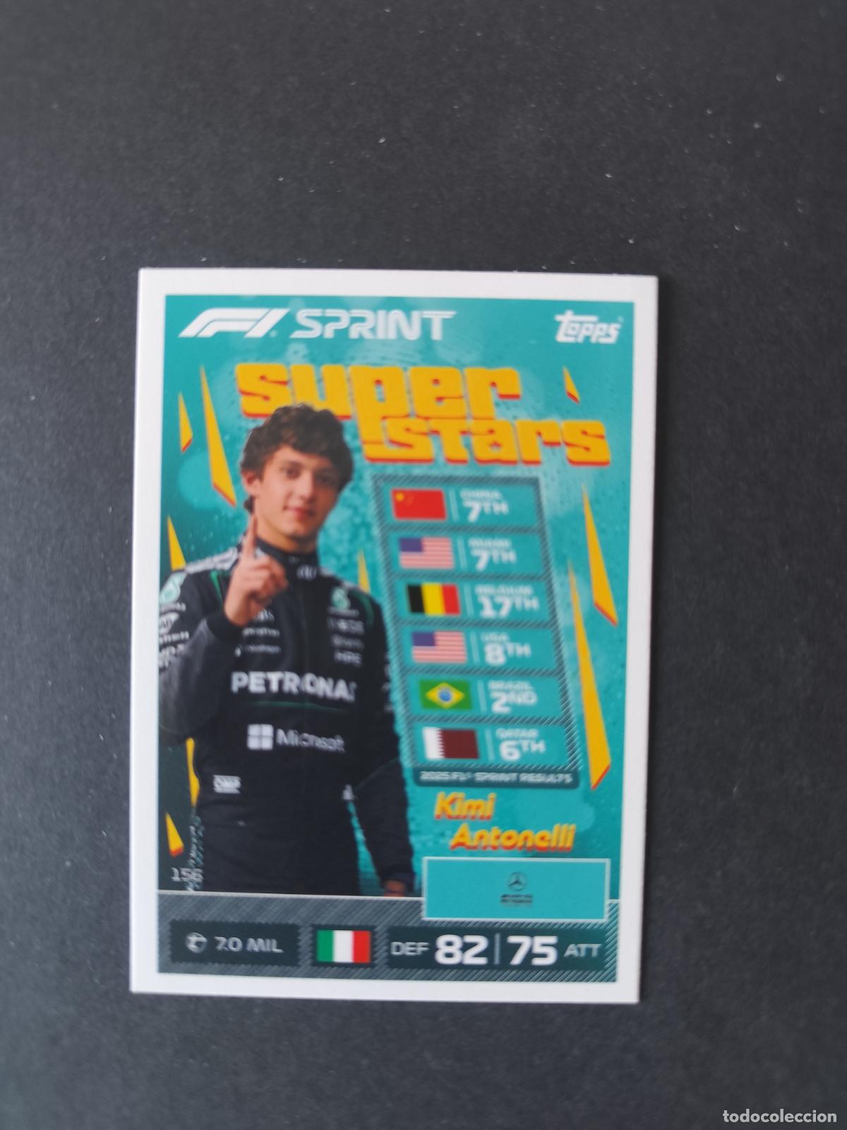 Colecionismo desportivo: 156 KIMI ANTONELLI MERCEDES SPRINT SUPERSTARS F&Oacute;RMULA 1 F1 TURBO ATTAX 2026 TOPPS