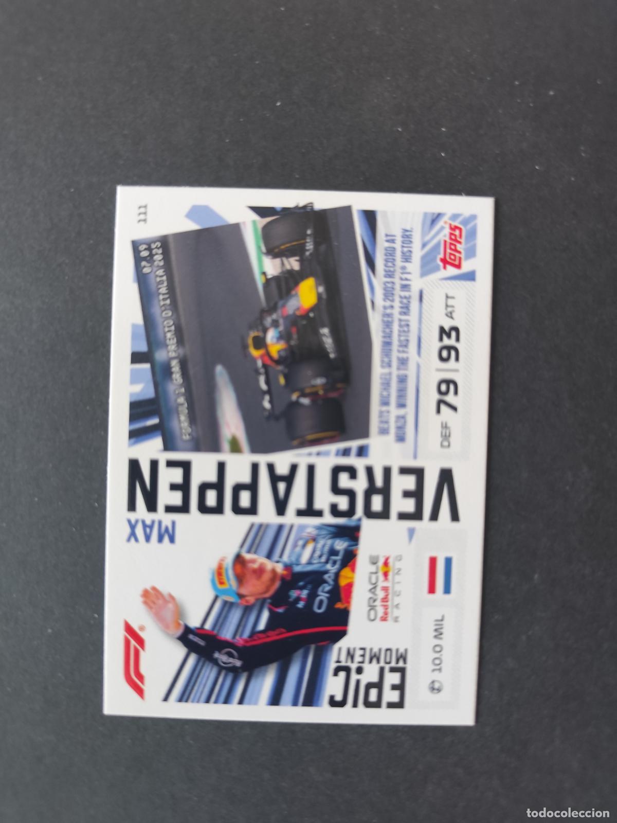 Sammelleidenschaft Sport: 111 MAX VERSTAPPEN RED BULL EPIC MOMENTS F&Oacute;RMULA 1 F1 TURBO ATTAX 2026 TOPPS
