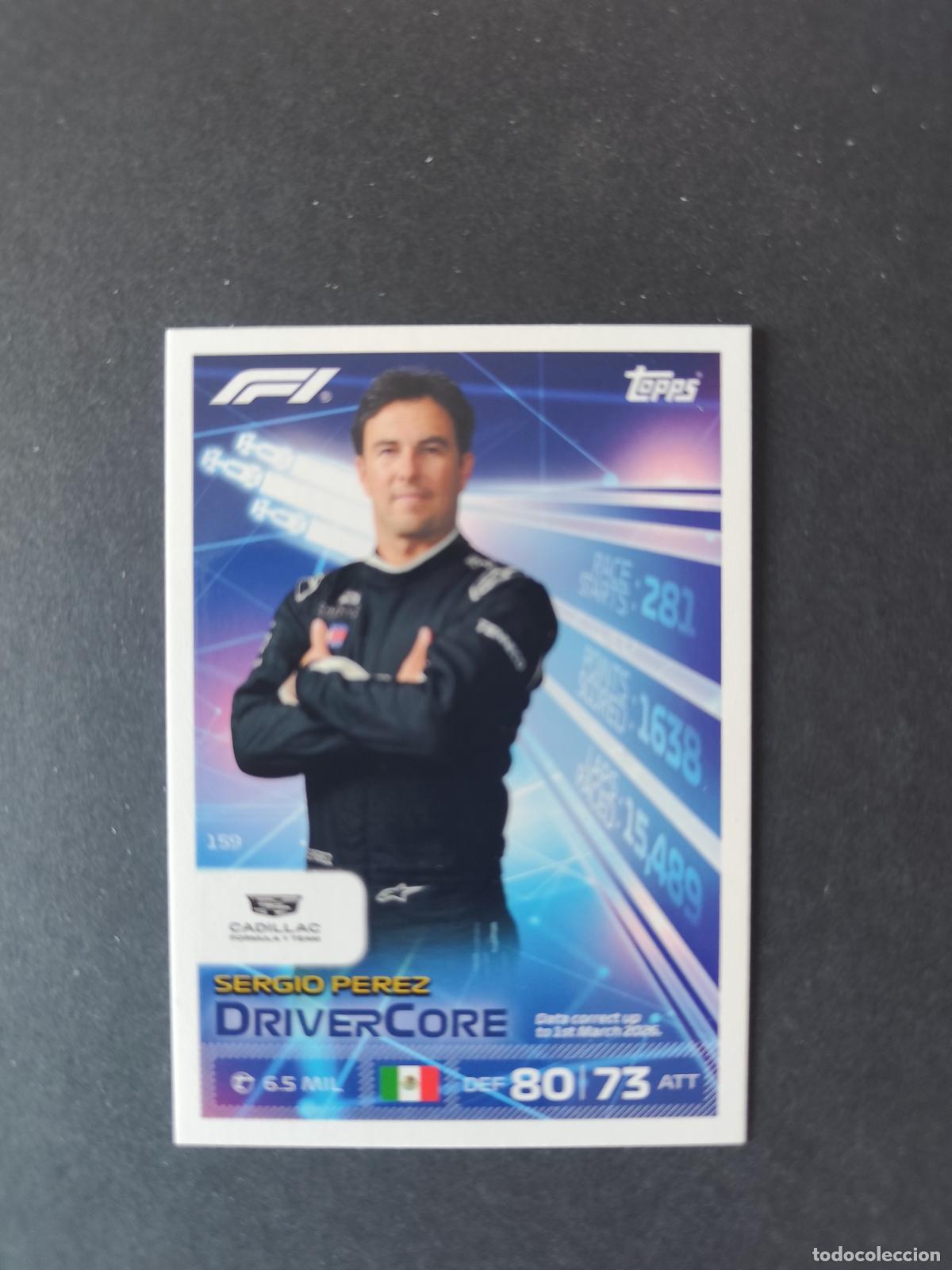 Sammelleidenschaft Sport: 159 SERGIO PEREZ CADILLAC DRIVERCORE F&Oacute;RMULA 1 F1 TURBO ATTAX 2026 TOPPS
