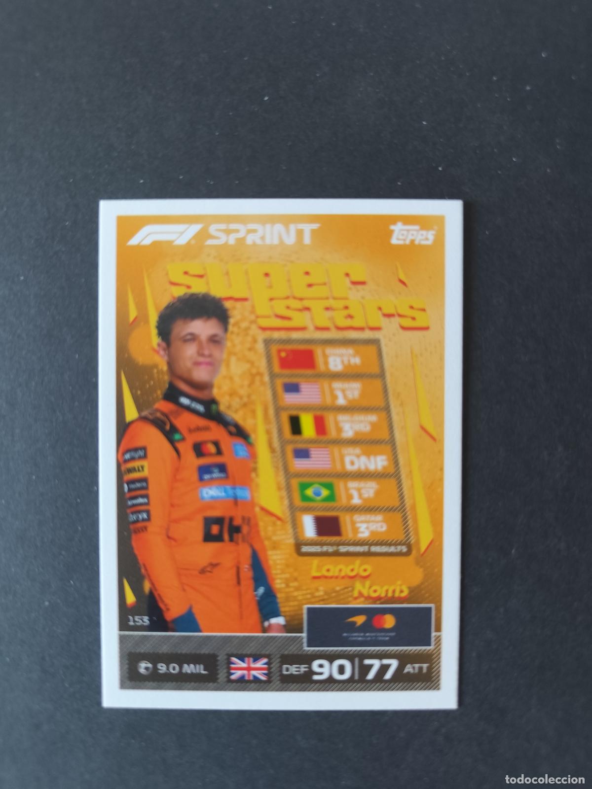 Sammelleidenschaft Sport: 153 LANDO NORRIS MCLAREN SPRINT SUPERSTARS F&Oacute;RMULA 1 F1 TURBO ATTAX 2026 TOPPS