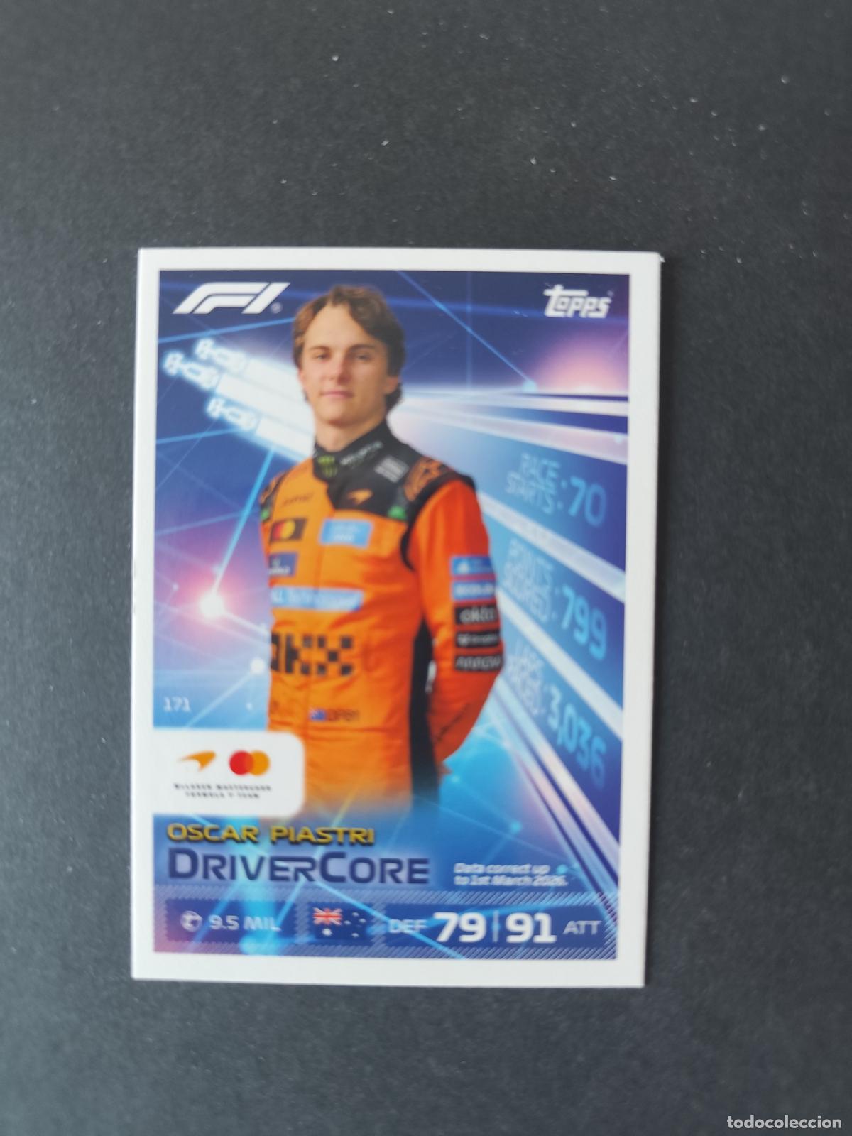 Sammelleidenschaft Sport: 171 OSCAR PIASTRI MCLAREN DRIVERCORE F&Oacute;RMULA 1 F1 TURBO ATTAX 2026 TOPPS
