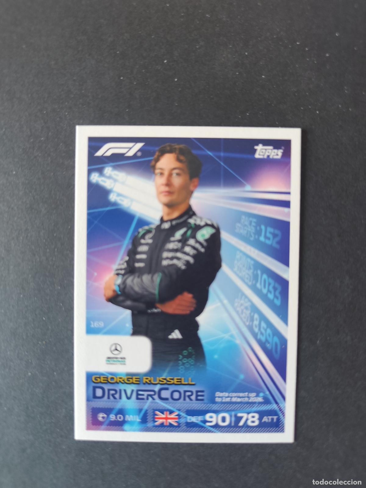 Sammelleidenschaft Sport: 169 GEORGE RUSSELL MERCEDES DRIVERCORE F&Oacute;RMULA 1 F1 TURBO ATTAX 2026 TOPPS