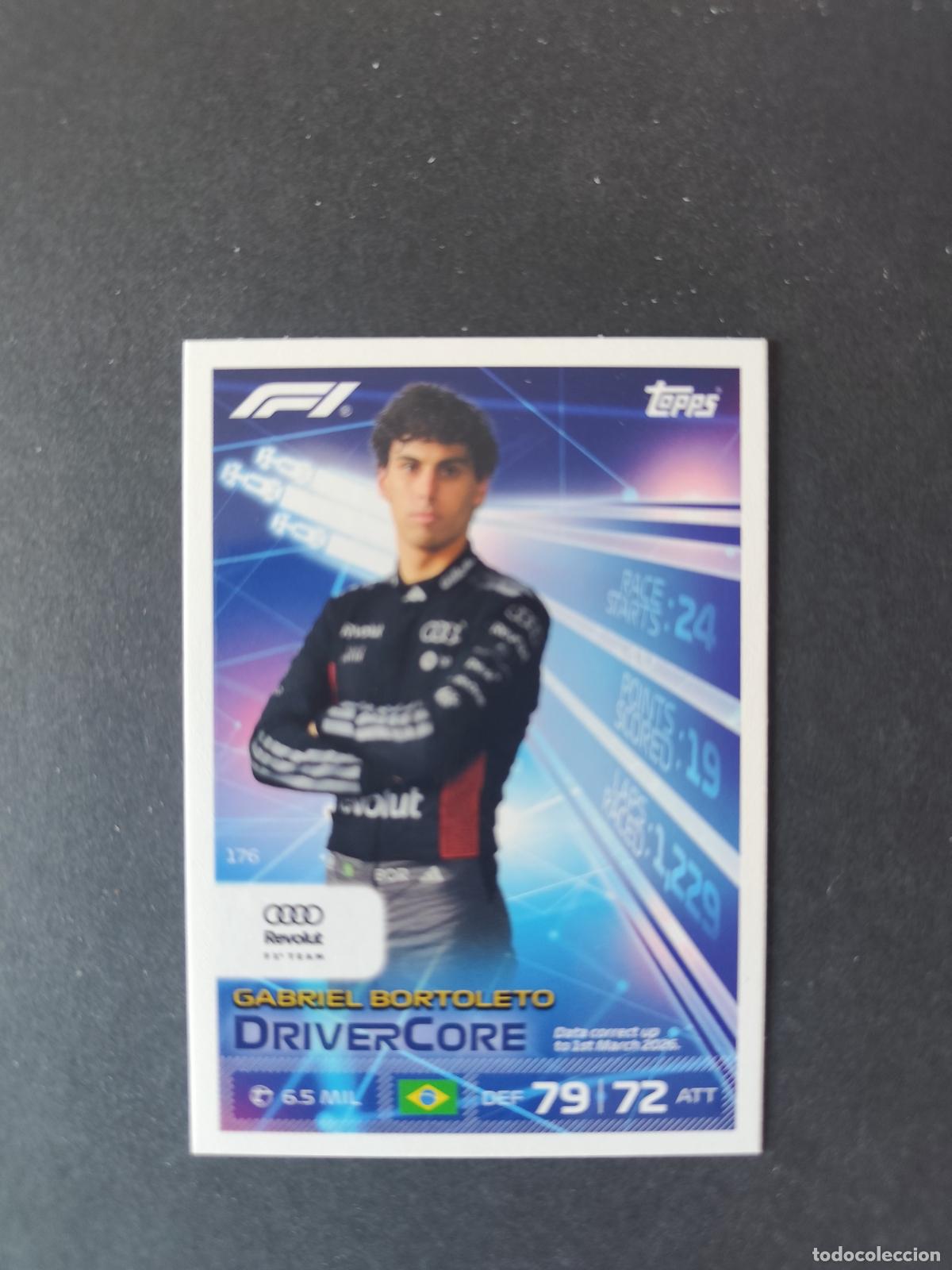 Sammelleidenschaft Sport: 176 GABRIEL BORTOLETO AUDI DRIVERCORE F&Oacute;RMULA 1 F1 TURBO ATTAX 2026 TOPPS