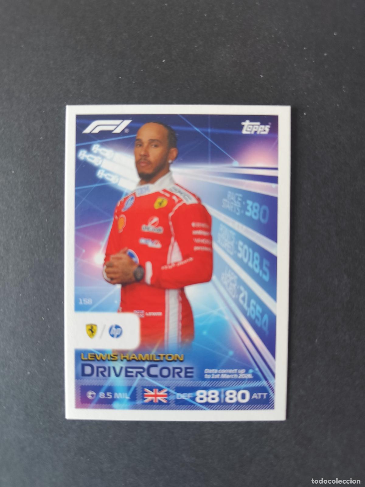 Sammelleidenschaft Sport: 158 LEWIS HAMILTON FERRARI DRIVERCORE F&Oacute;RMULA 1 F1 TURBO ATTAX 2026 TOPPS