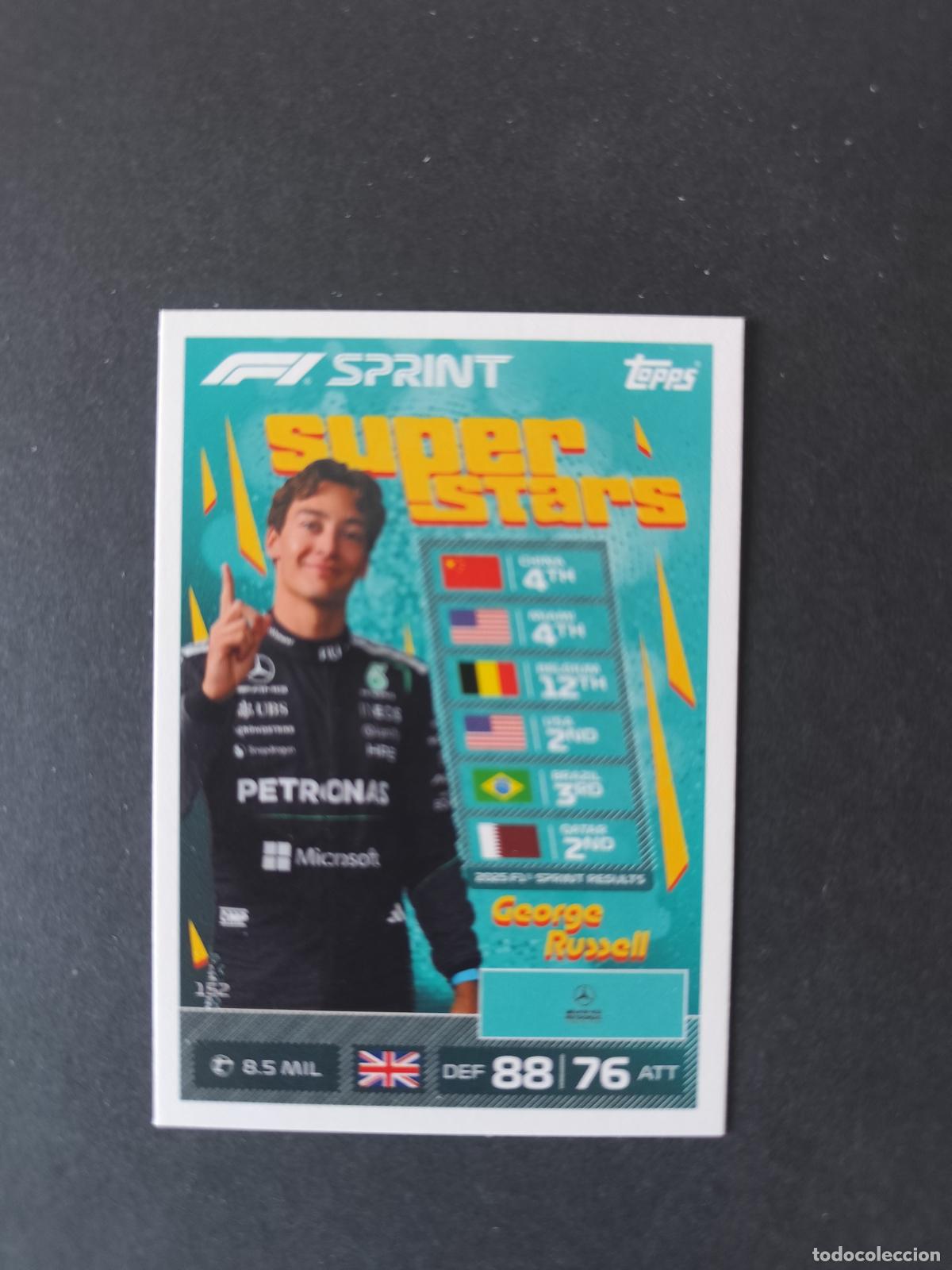 Collezionismo sportivo: 152 GEORGE RUSSELL MERCEDES SPRINT SUPERSTARS F&Oacute;RMULA 1 F1 TURBO ATTAX 2026 TOPPS