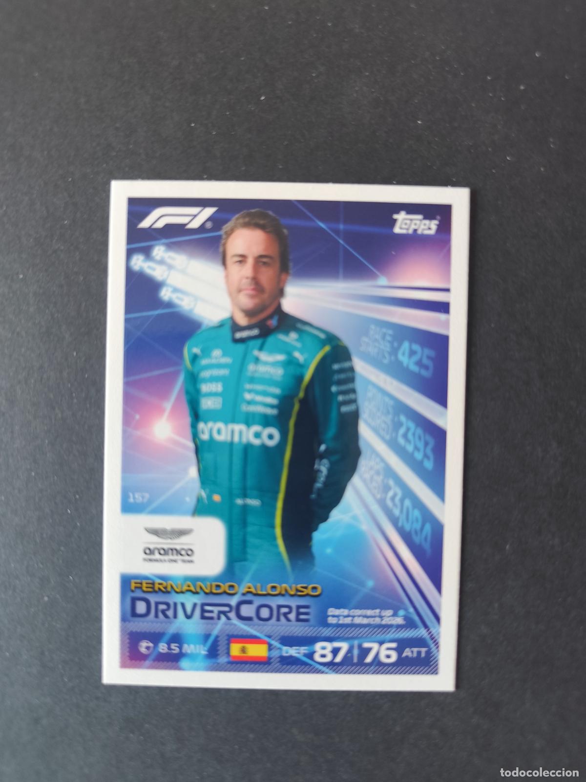 Collezionismo sportivo: 157 FERNANDO ALONSO ASTON MARTIN DRIVERCORE F&Oacute;RMULA 1 F1 TURBO ATTAX 2026 TOPPS