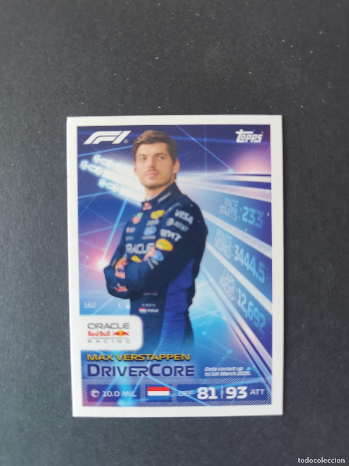 Collezionismo sportivo: 162 MAX VERSTAPPEN RED BULL DRIVERCORE F&Oacute;RMULA 1 F1 TURBO ATTAX 2026 TOPPS