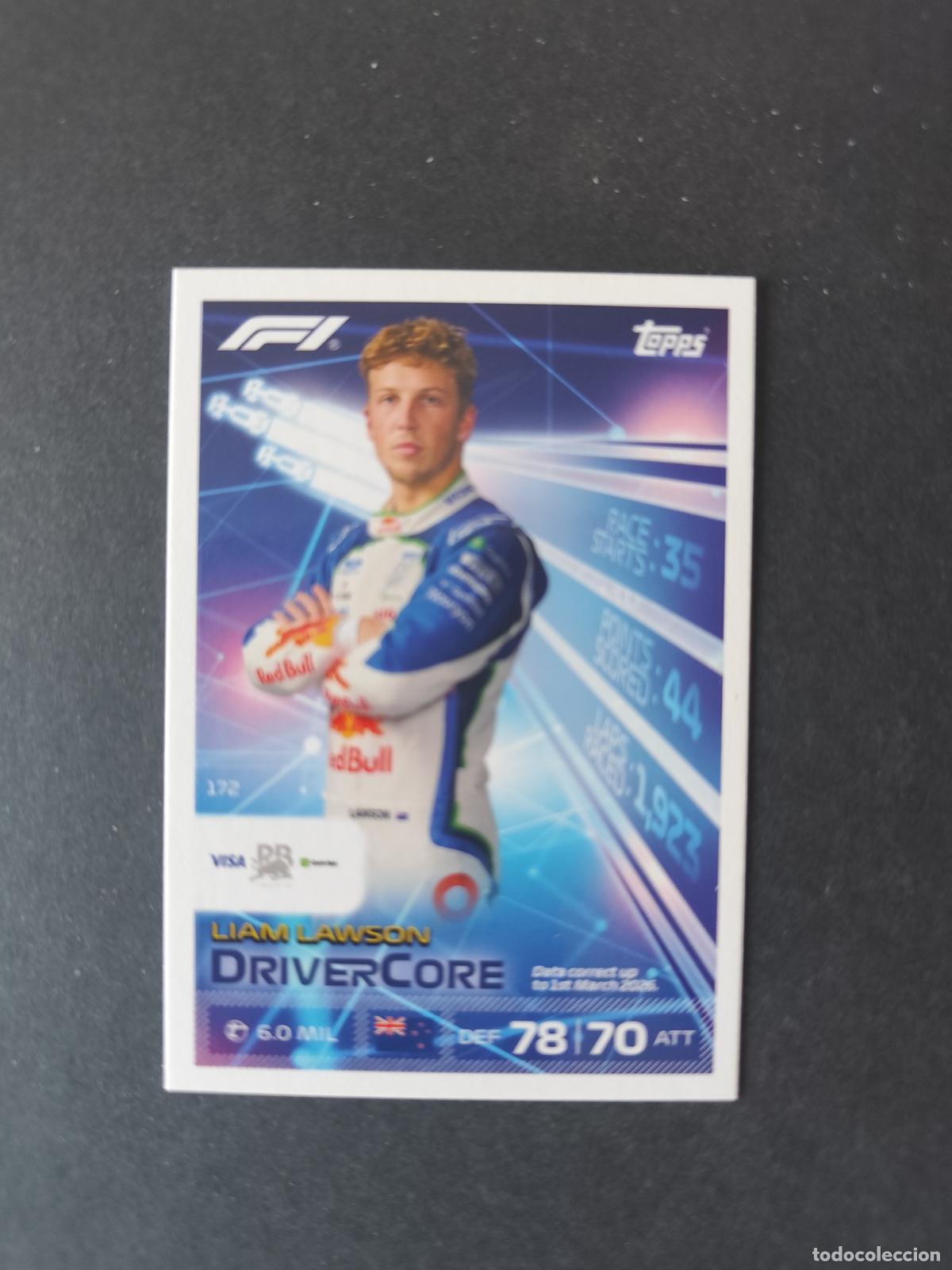 Sammelleidenschaft Sport: 172 LIAM LAWSON RACING BULLS DRIVERCORE F&Oacute;RMULA 1 F1 TURBO ATTAX 2026 TOPPS